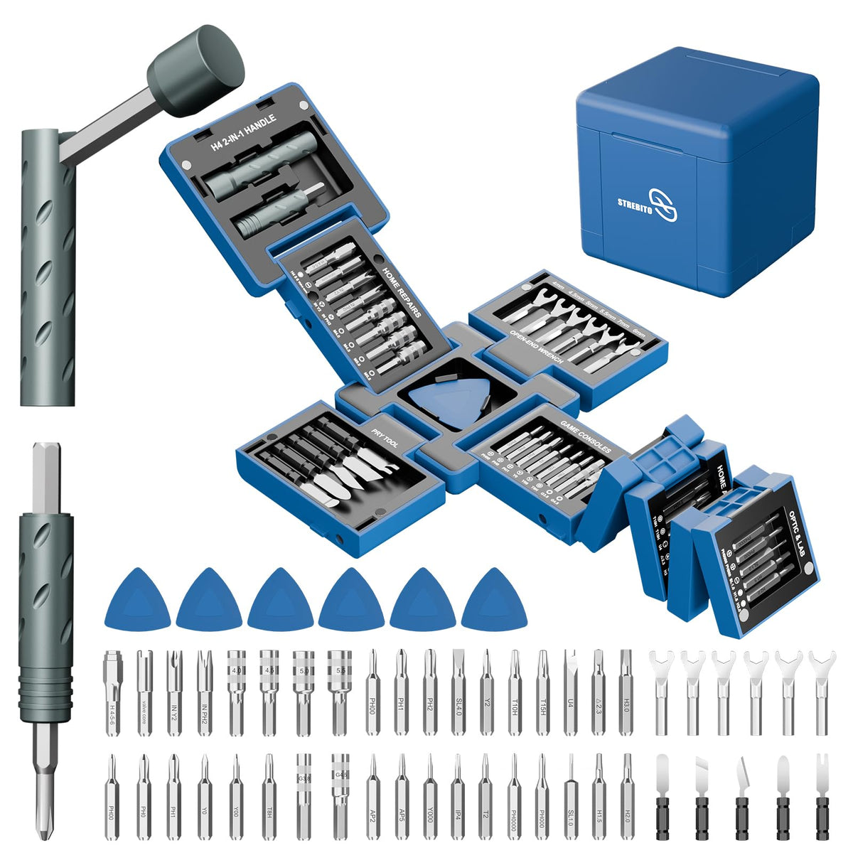 STREBITO 55 in 1 Magnetic Screwdriver Set Cube Tool Kit - STREBITO Official Imagery - 1
