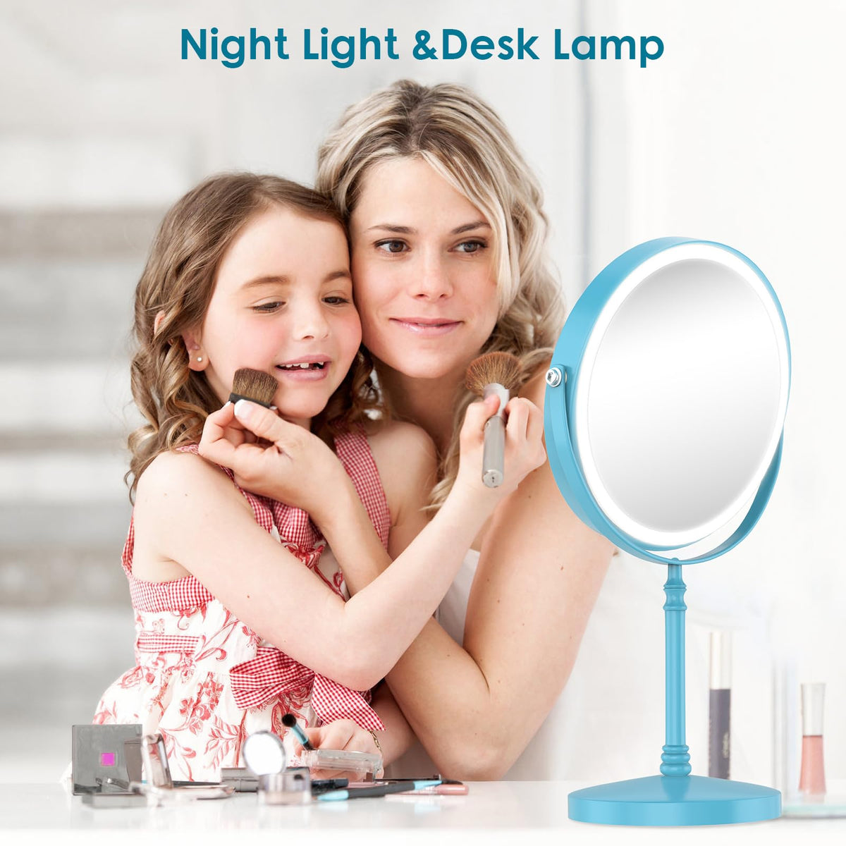 DEIOVWXS Makeup Mirror Rechargeable Vanity Mirror with 3 - DEIOVWXS Official Imagery - 8