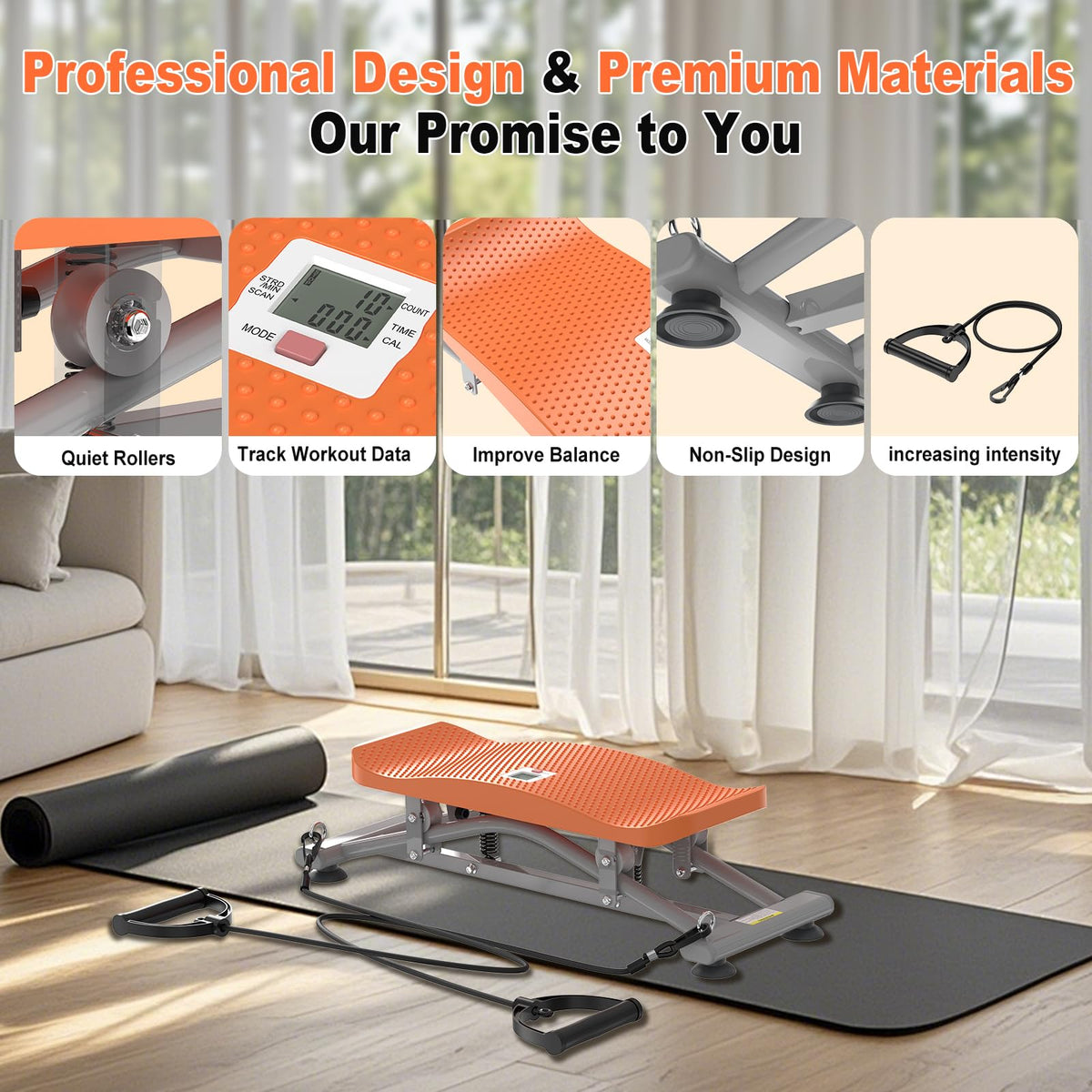Ski Balance Board Rocking Stepper Ski Simulator for Home - HOTWAVE Official Imagery - 4