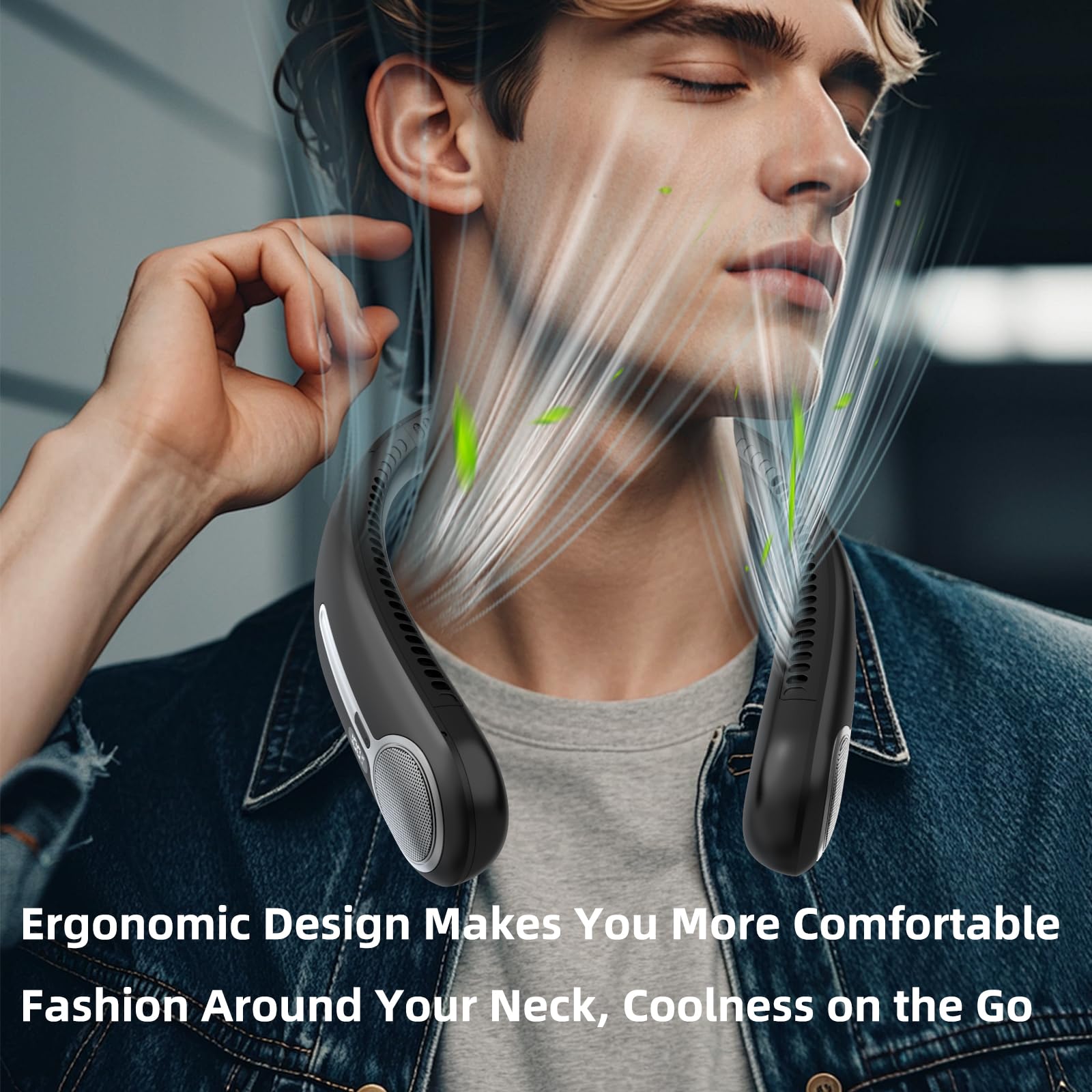 Kinhowly Portable Neck Fan, Personal Wearable Bladeless Fan, 6000 by Kinhowly - Angle View 6