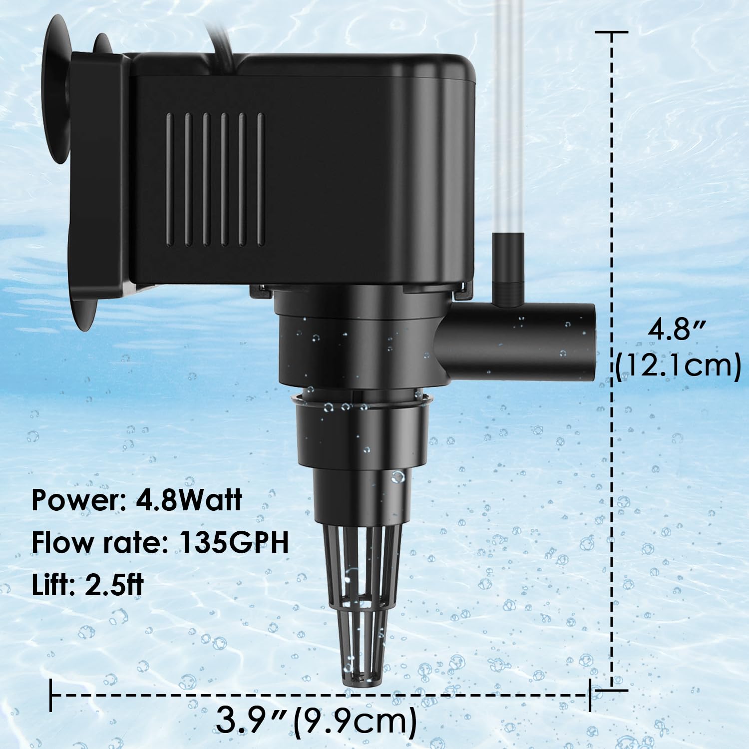 AquaMiracle Aquarium Powerhead Pump Circulating Water Pump 135 GP - AquaMiracle Official Product View 2