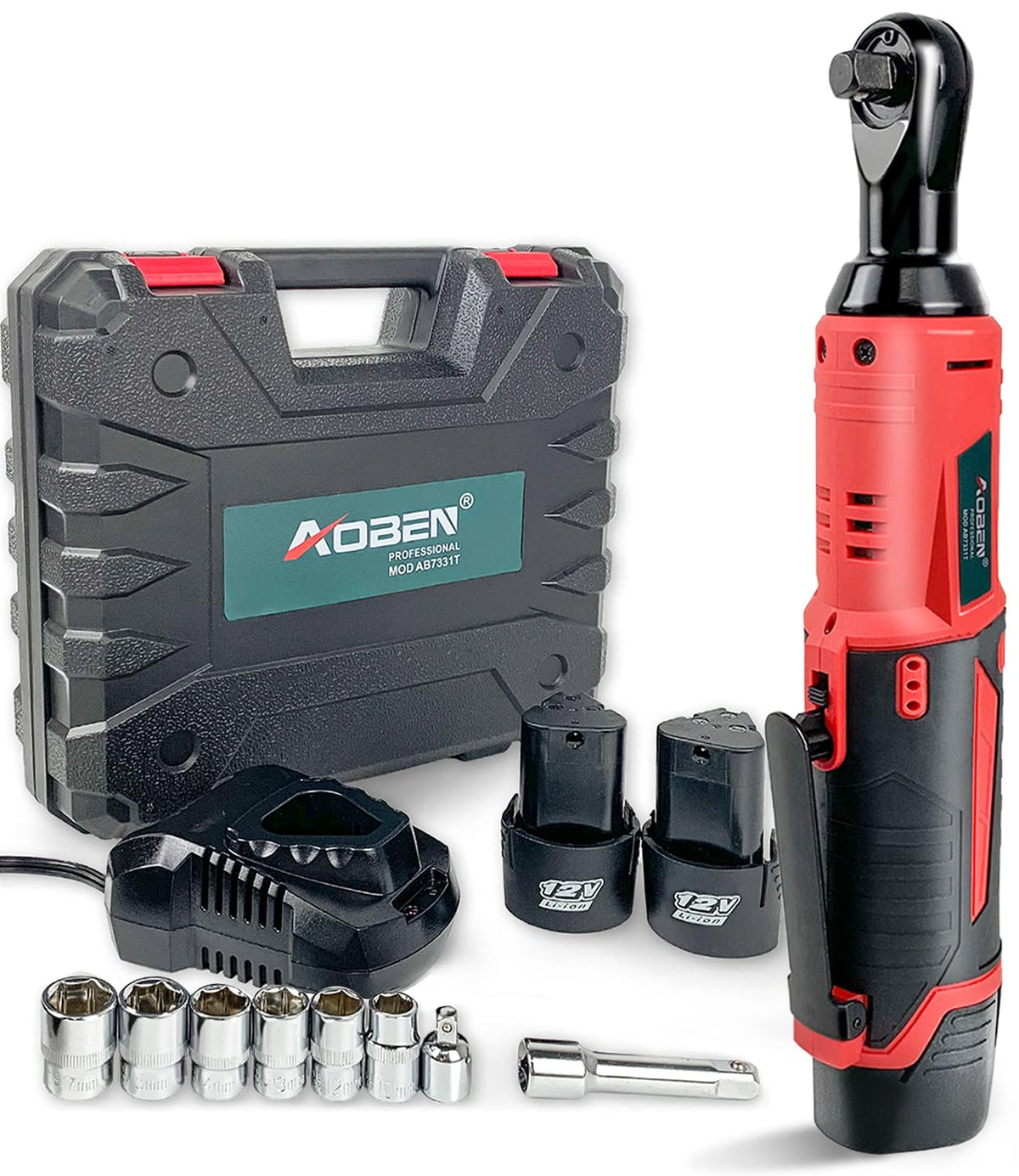 AOBEN Cordless Electric Ratchet Wrench Set 3 8 12V Power - AOBEN Official Imagery - 2