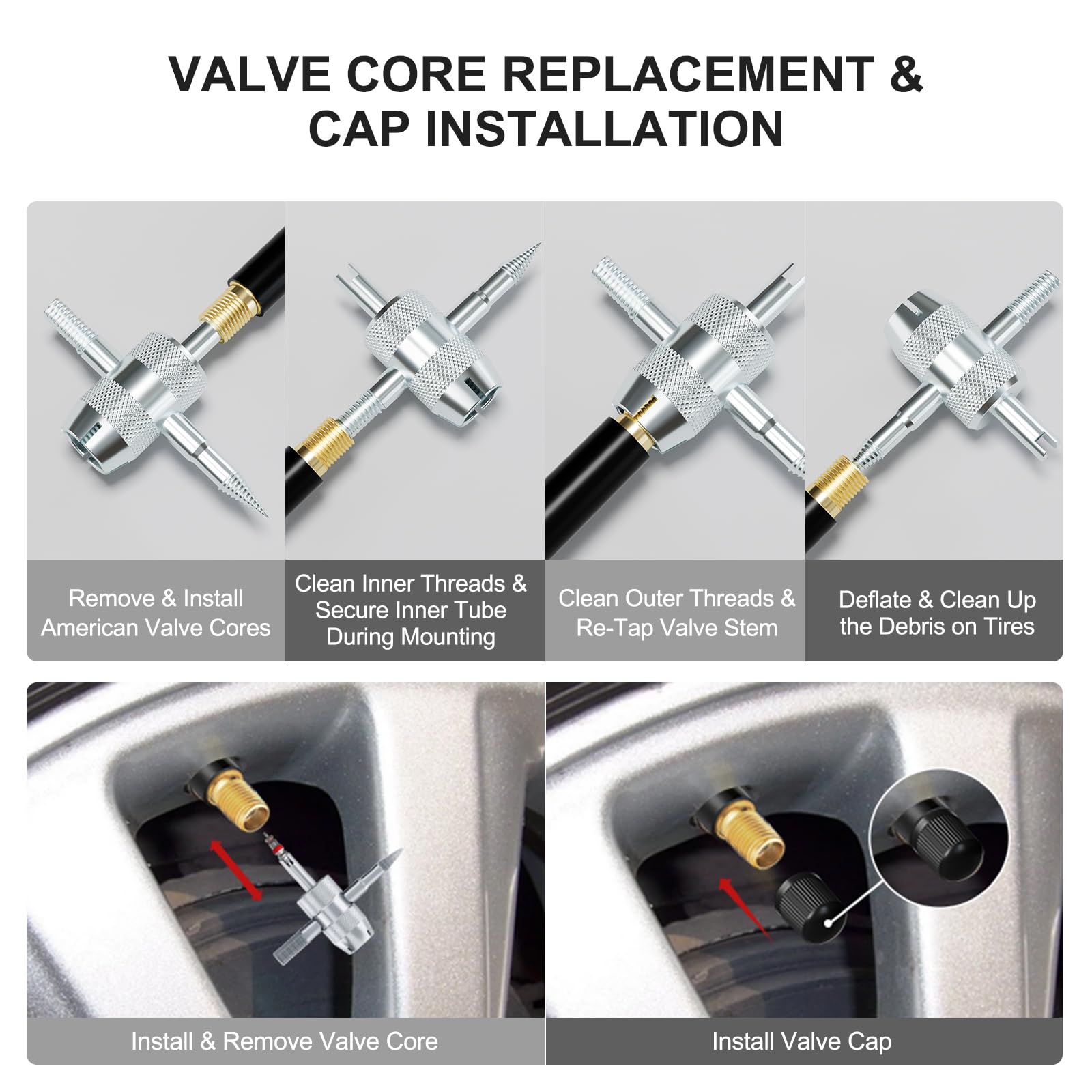 SUNSOUL Tire Inflator Portable Air Compressor with Tire Repair Ki - SUNSOUL Official Product View 5