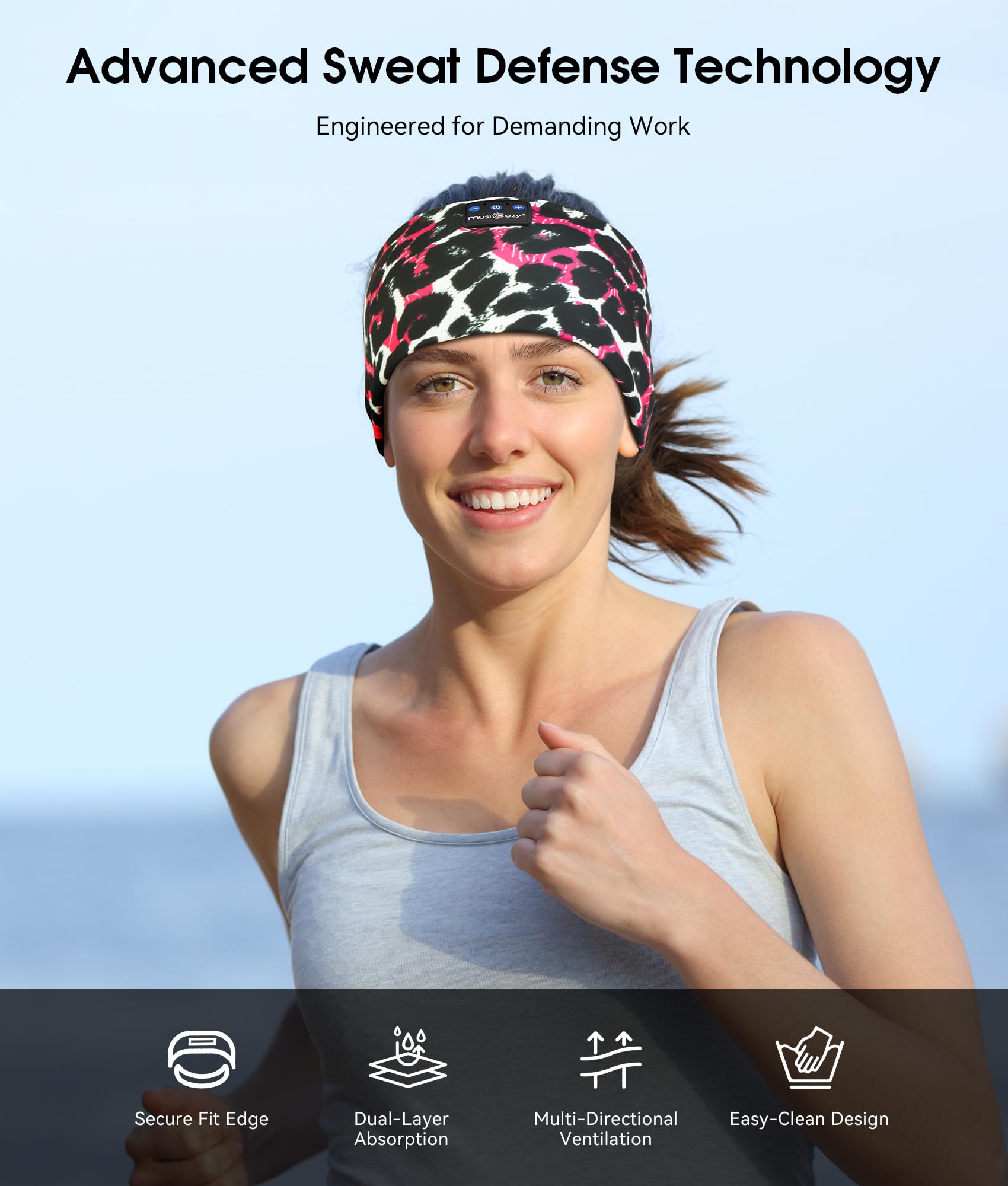 MUSICOZY Bluetooth 5.4 Sleep Headphones Headband Sports Wireless by MUSICOZY - Angle View 3