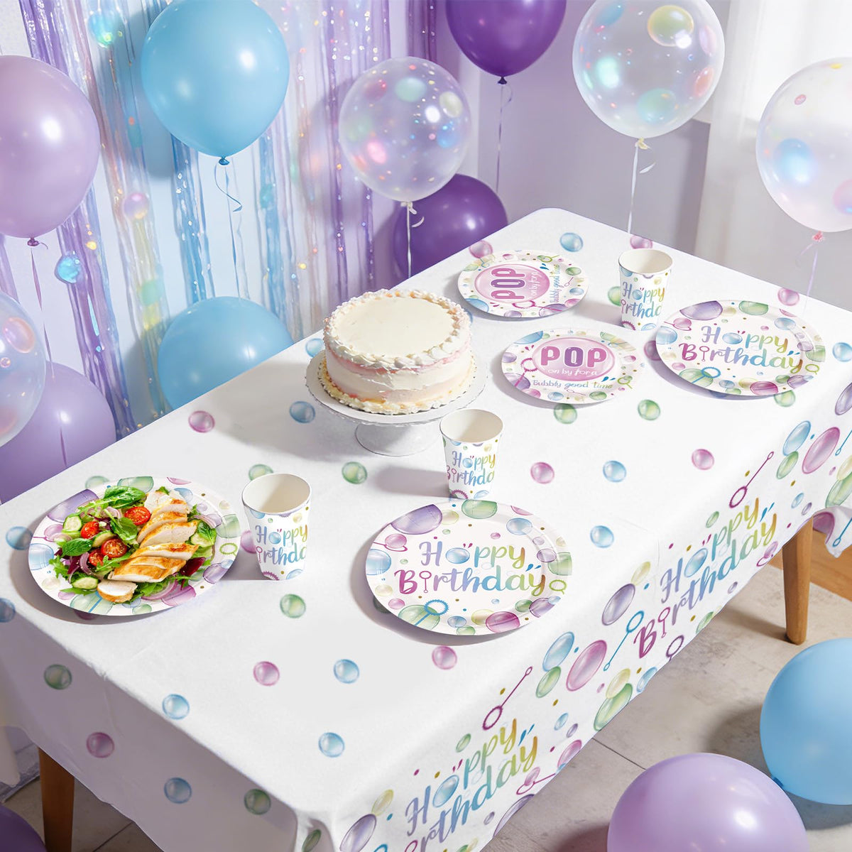 170 Pcs Bubble Birthday Party Decorations Serves 24 - Greencian Official Imagery - 3