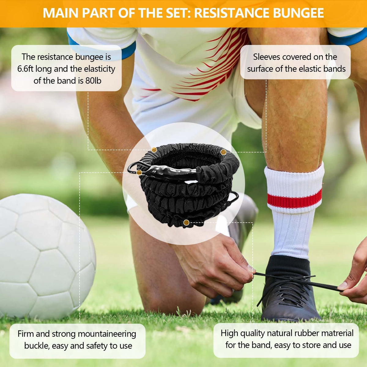 80lb Speed Training Equipment Resistance Band Exercising Set - Tuyzhrymlic Official Imagery - 6
