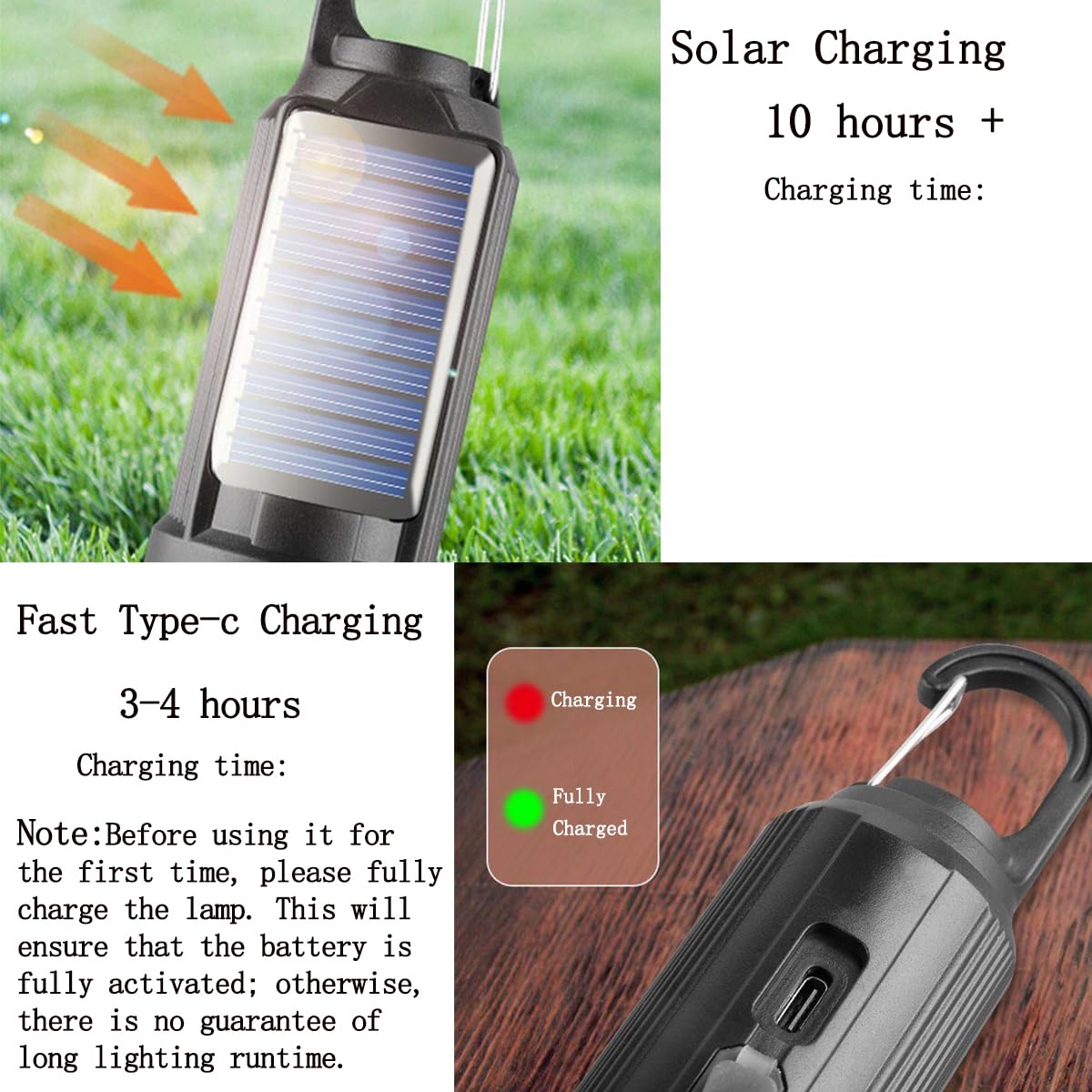 4 Pack Warm Solar Camping Lights LED Bulb Lanterns USB - MuMuLZRer Official Imagery - 2