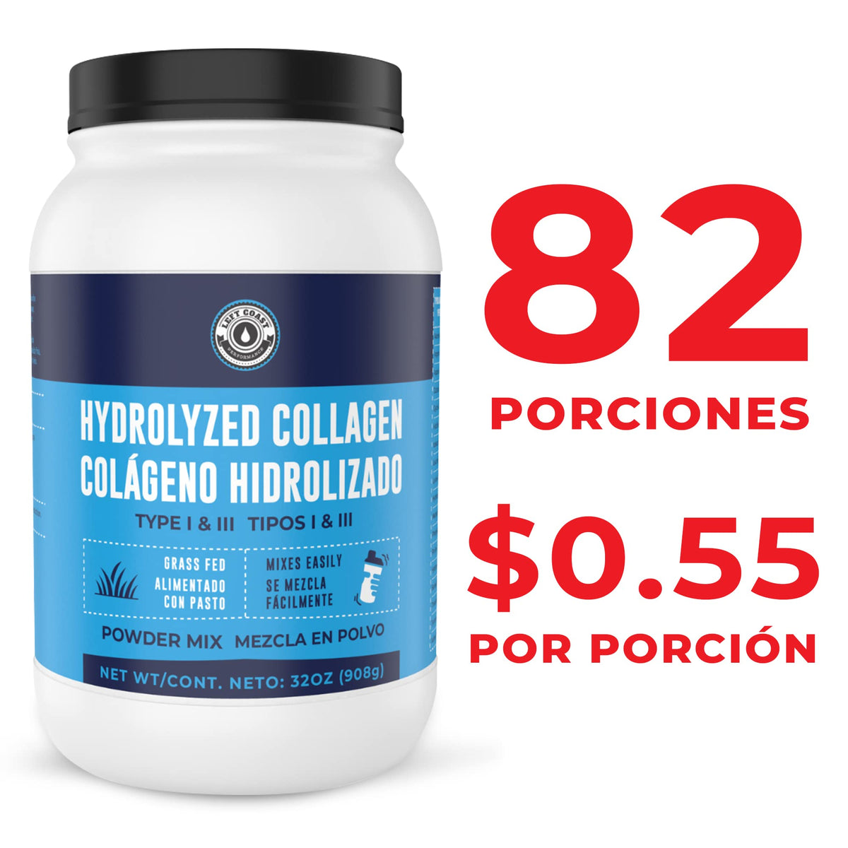 Colageno Hidrolizado En Polvo Para Mujeres y Hombres 2lb - Left Coast Performance Official Imagery - 3