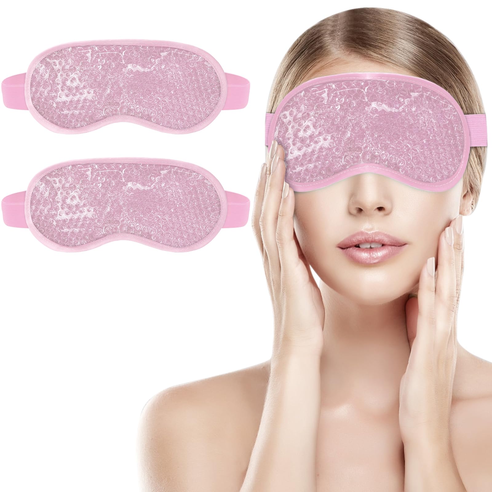 Candyfouse 2-Pack Cooling Gel Eye Mask for Puffiness & Stress Relief