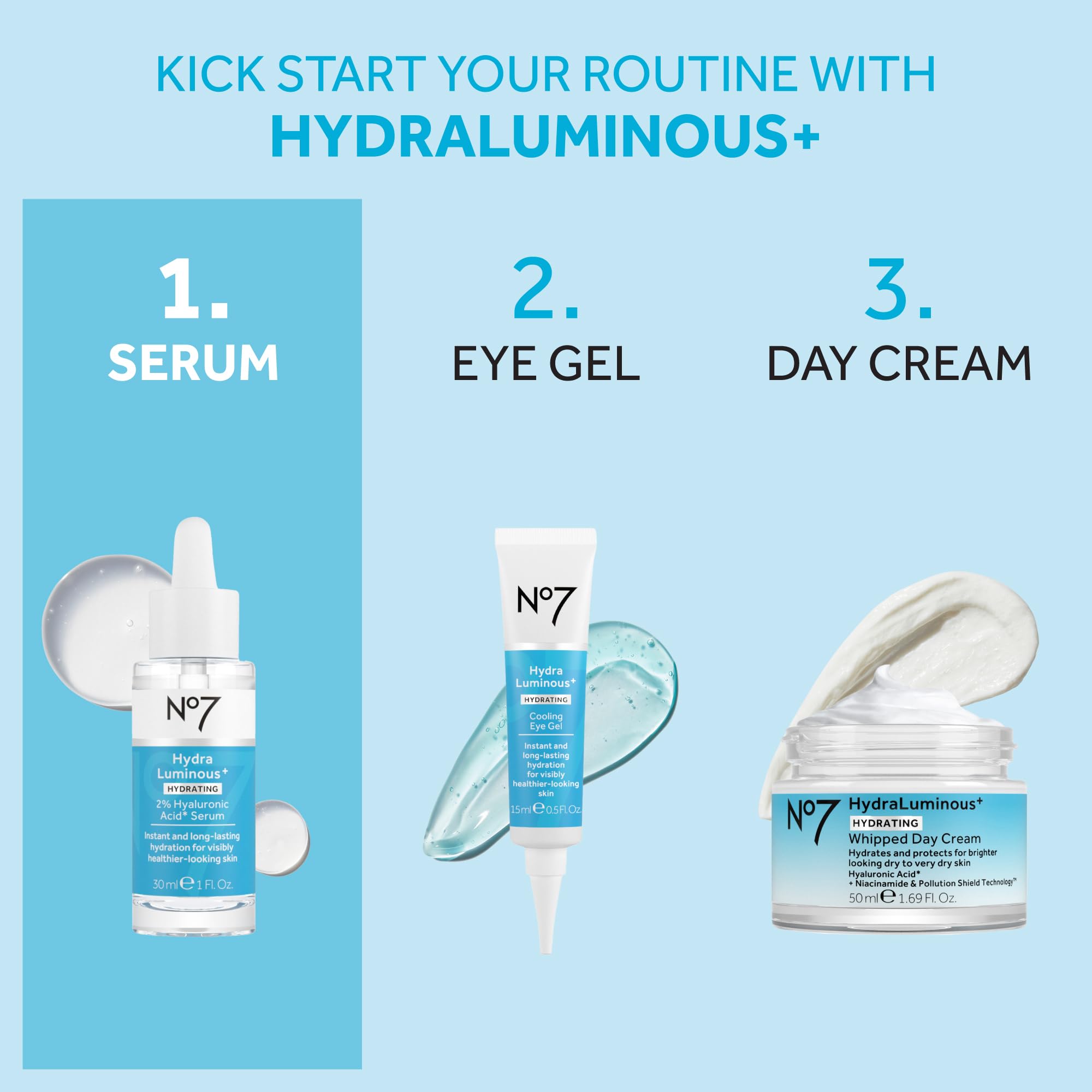 No7 HydraLuminous+ 2% Hyaluronic Acid Serum, 1 Fl Oz - No7 Official Product View 6
