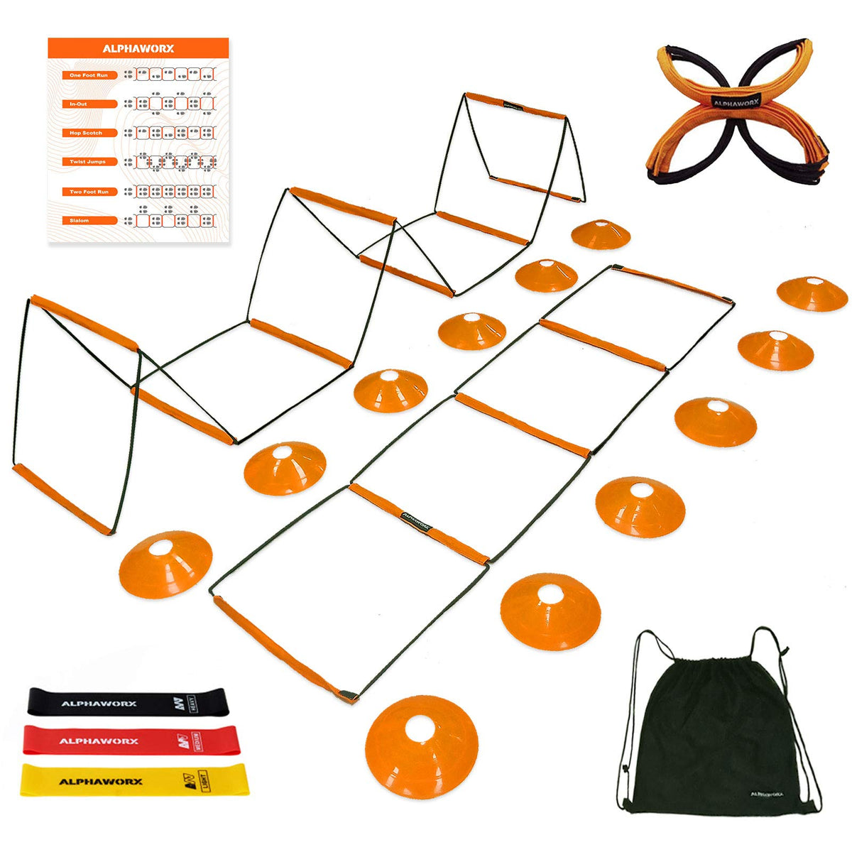 All in One Agility Ladder Agility Training Equipment - ALPHAWORX Official Imagery - 1