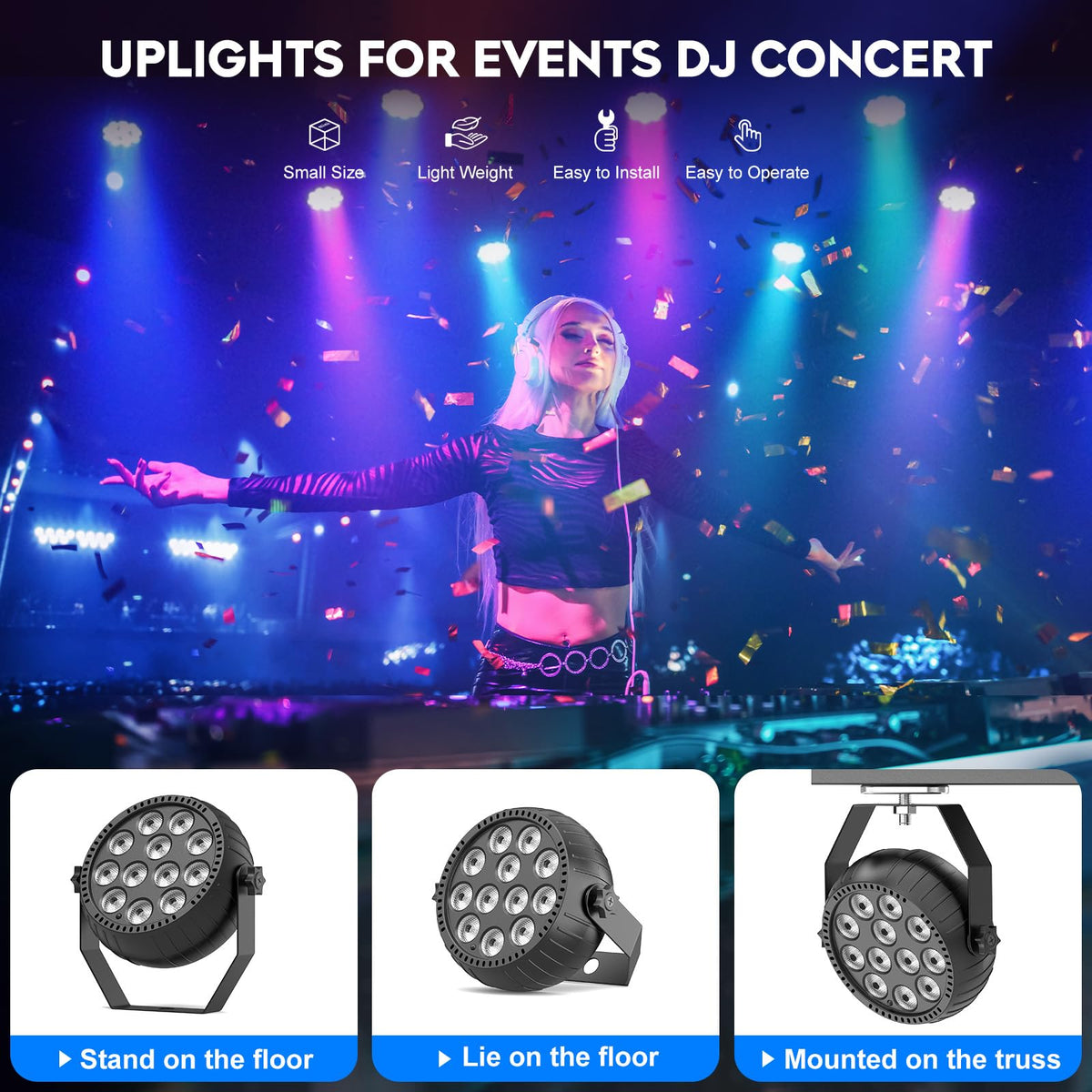 Rechargeable Stage Lights 3000mAh Battery Powered LED Par - Sparklingtrack Official Imagery - 5