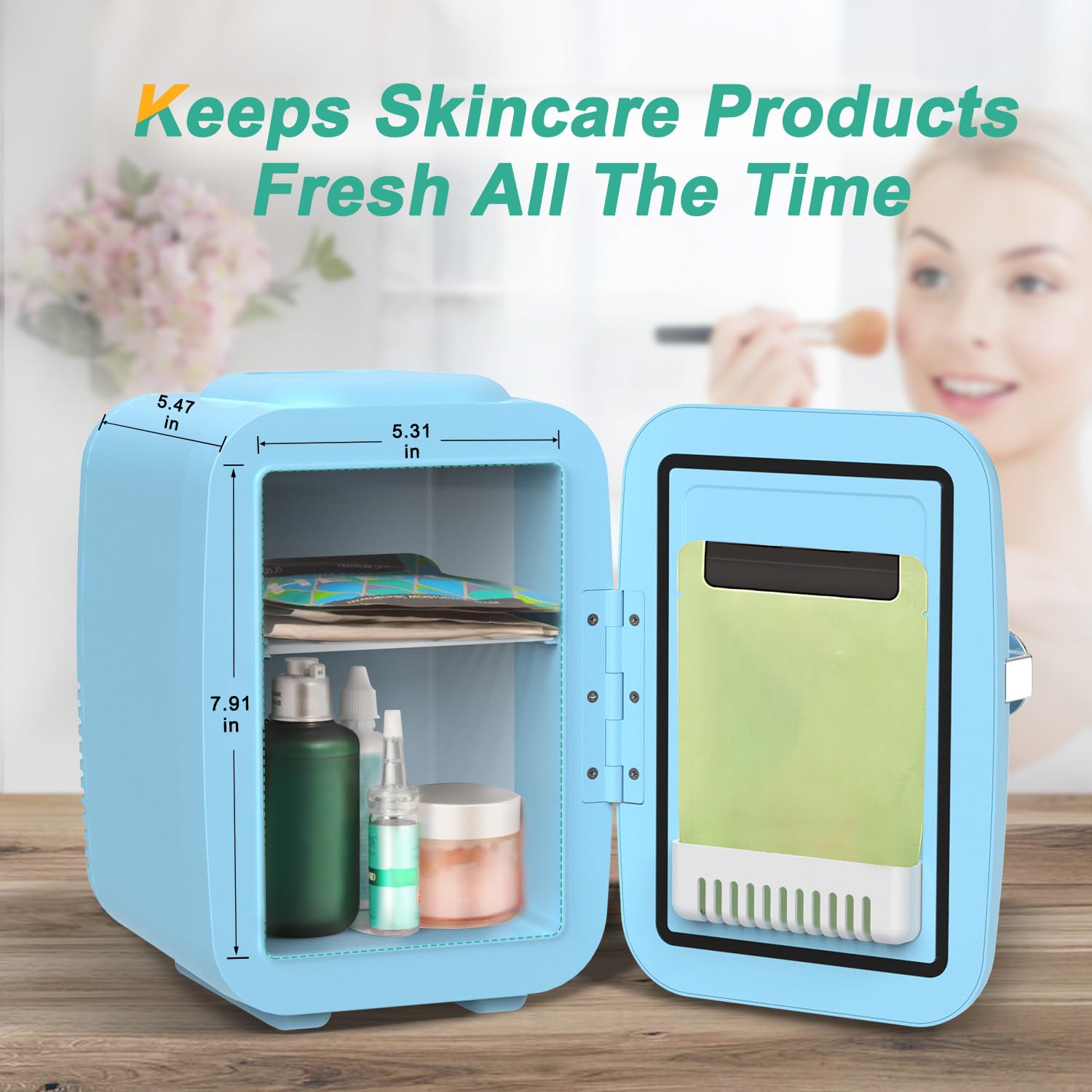 CROWNFUL Mini Fridge, 4 Liter/6 Can Portable Cooler and Warmer - CROWNFUL