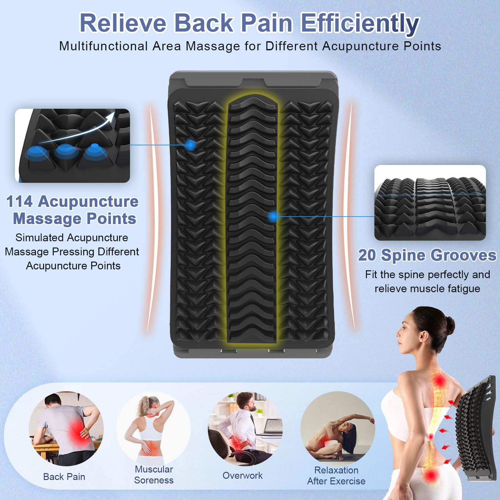 MINOLL Back Stretcher for Lower Back Pain Relief, Multiple Level Adjus - View 2