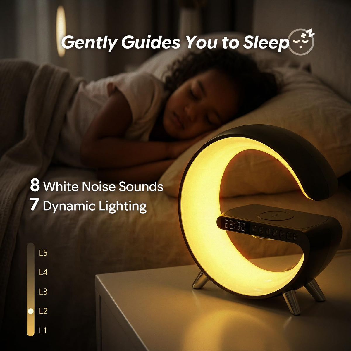 Smart LED Table Lamp for Bedroom with Wireless Charging - Hirsionsan Official Imagery - 3