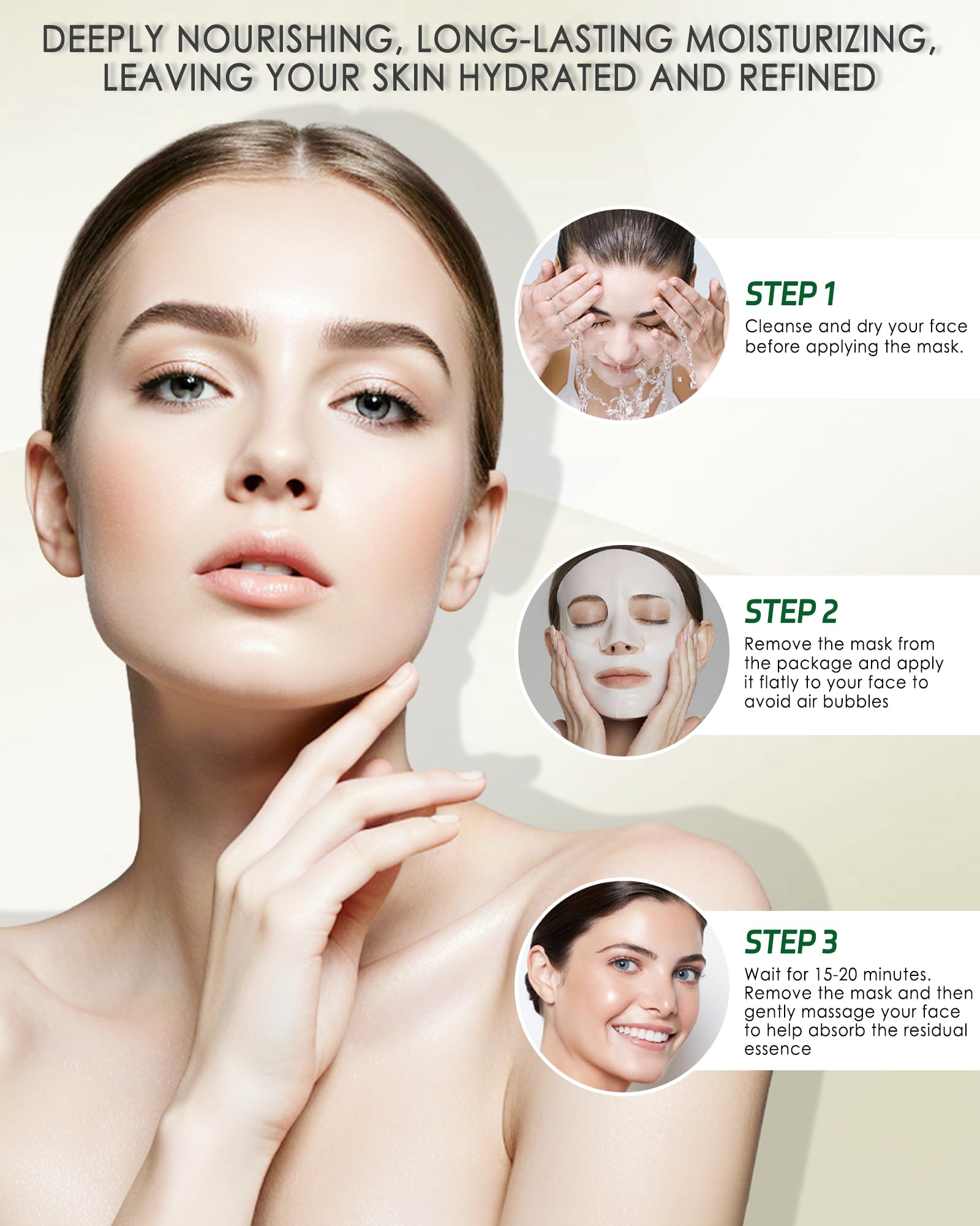 Sheet Facial Mask Set, 5 Packs Honey Anti-Aging Hydrating - LYSdefeu