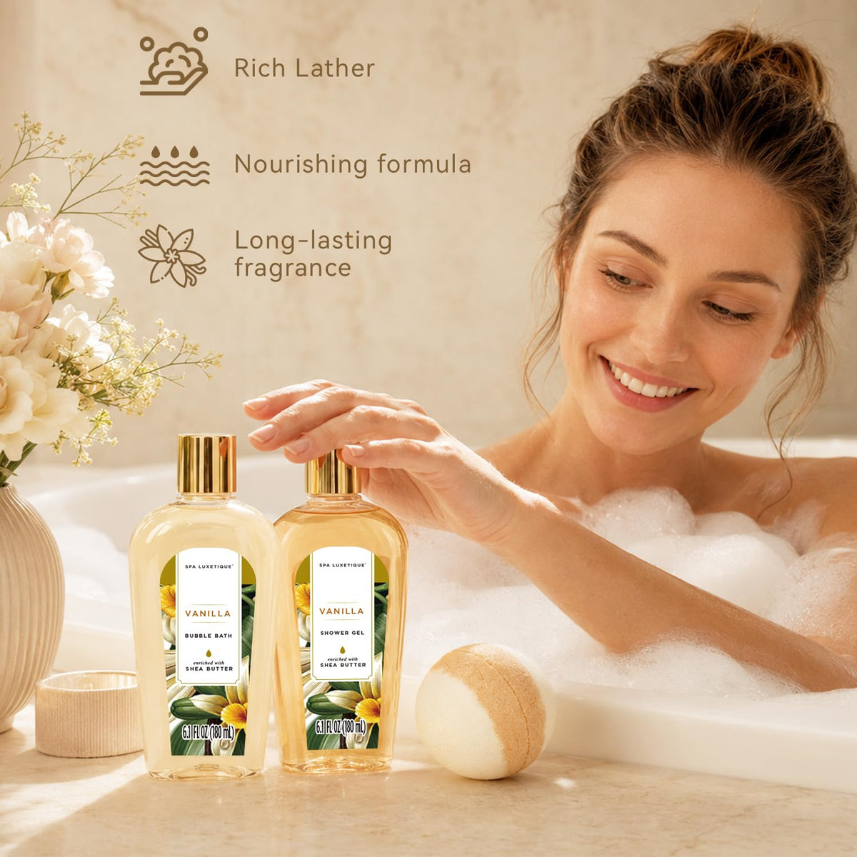 Spa Gift Baskets for Women Luxetique Spa Kit for Women 12pcs - spa luxetique Official Imagery - 6
