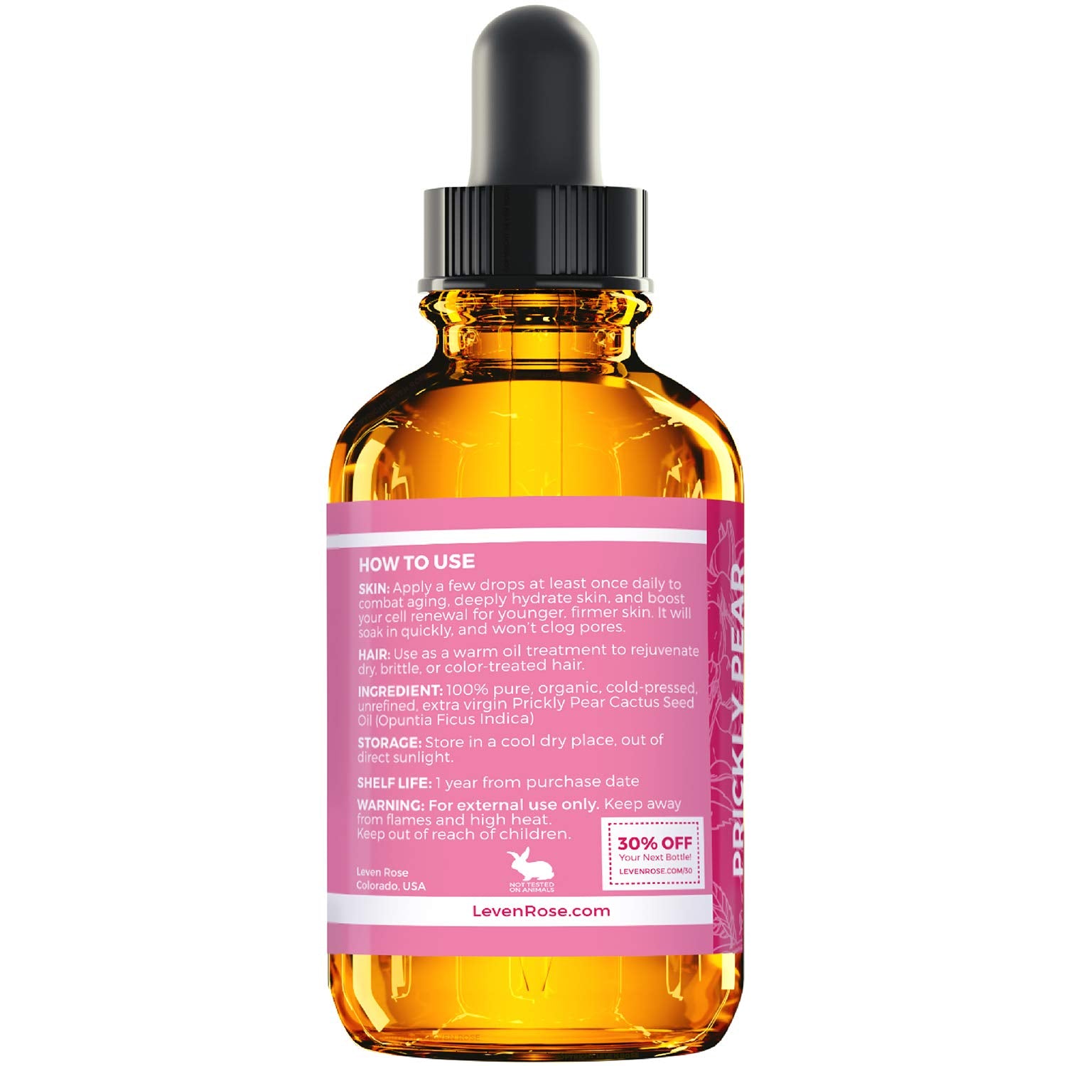 Leven Rose Prickly Pear Seed Oil 100% Pure Organic Prickly Pear Oil, Extra - Leven Rose Official Product View 9