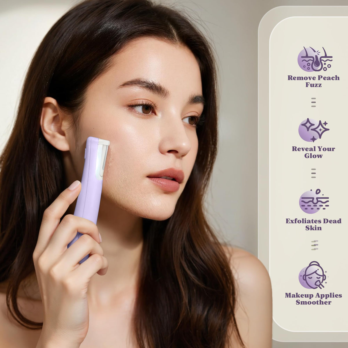Dermaplane Razor for Women Face Peach Fuzz Removal Sonic - BNU Official Imagery - 7
