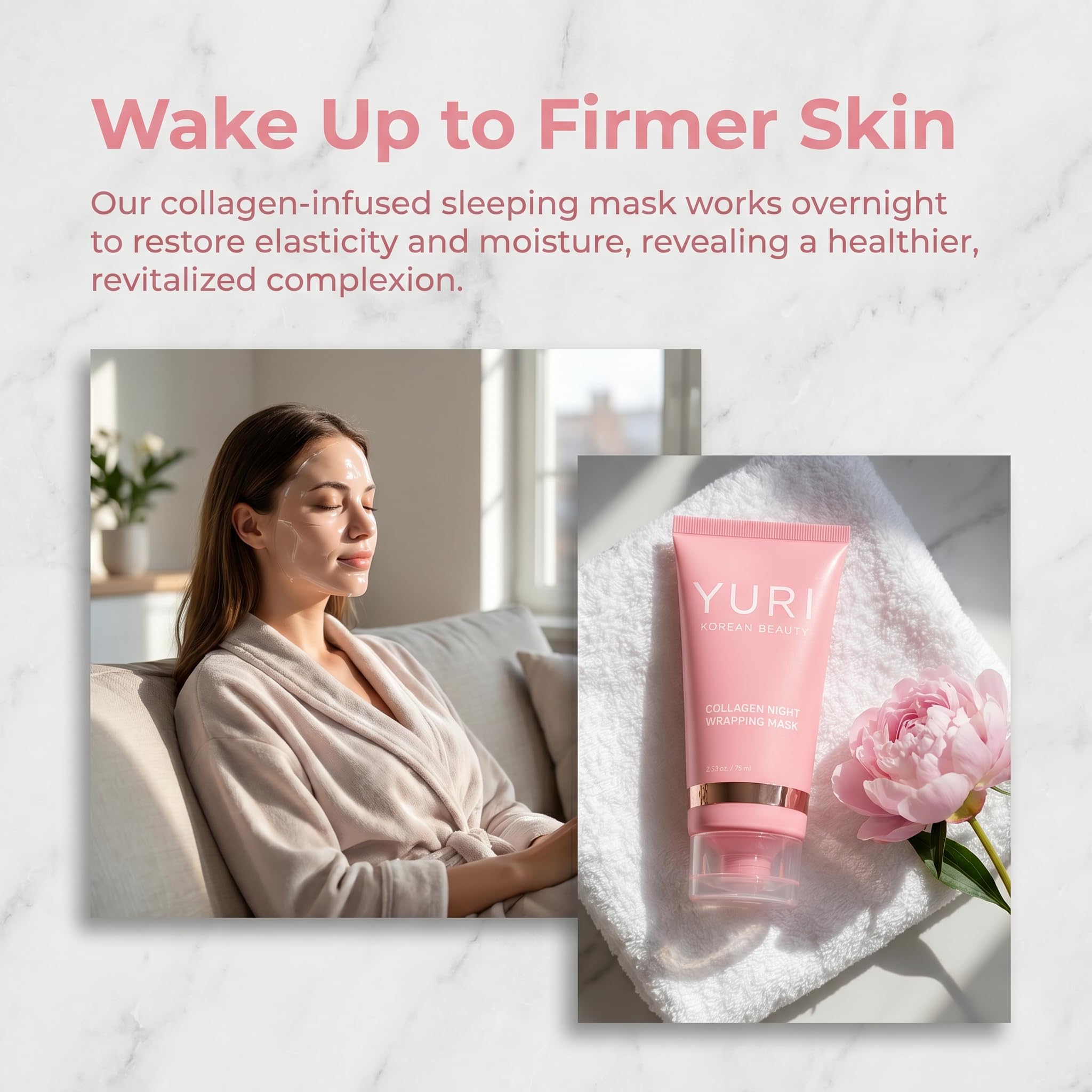 YURI Collagen Night Wrapping Mask, Overnight Peel-Off Sleeping - Yuri Korean Beauty