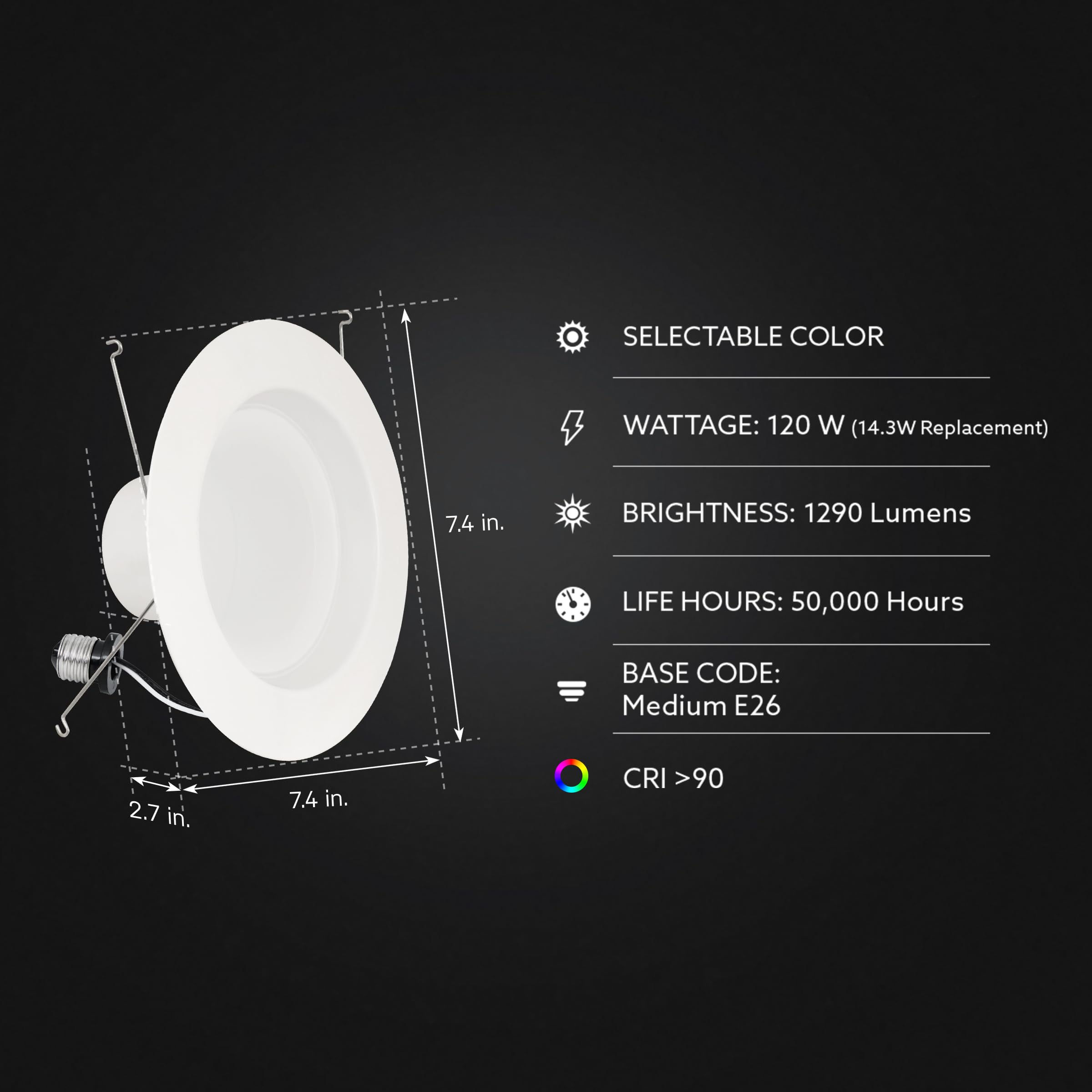 Feit Electric 5 6in LED Recessed Downlight Retrofit Kit - Feit Electric Official Imagery - 4