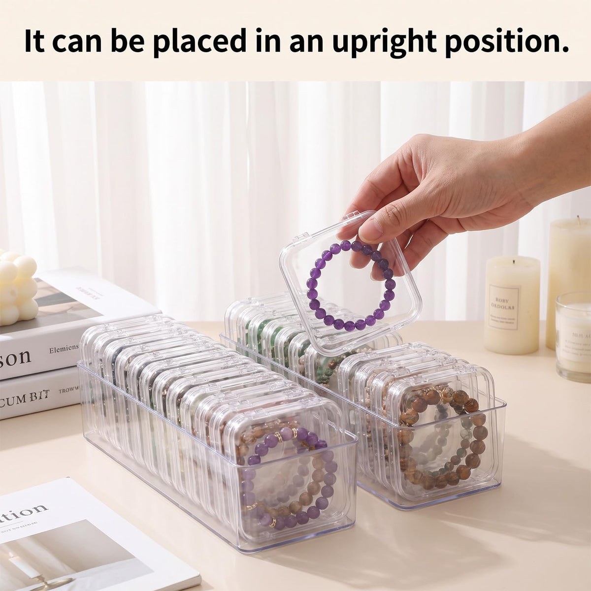 26 Pcs Acrylic Jewelry Box Bracelet Organizer 2 Long Cases - Nodaaiie Official Imagery - 6