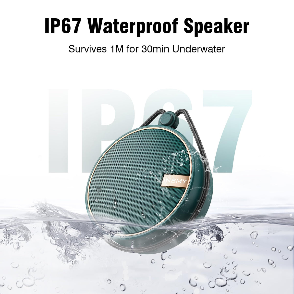 INSMY C12 IP67 Waterproof Shower Bluetooth Speakers Portable - INSMY Official Imagery - 3