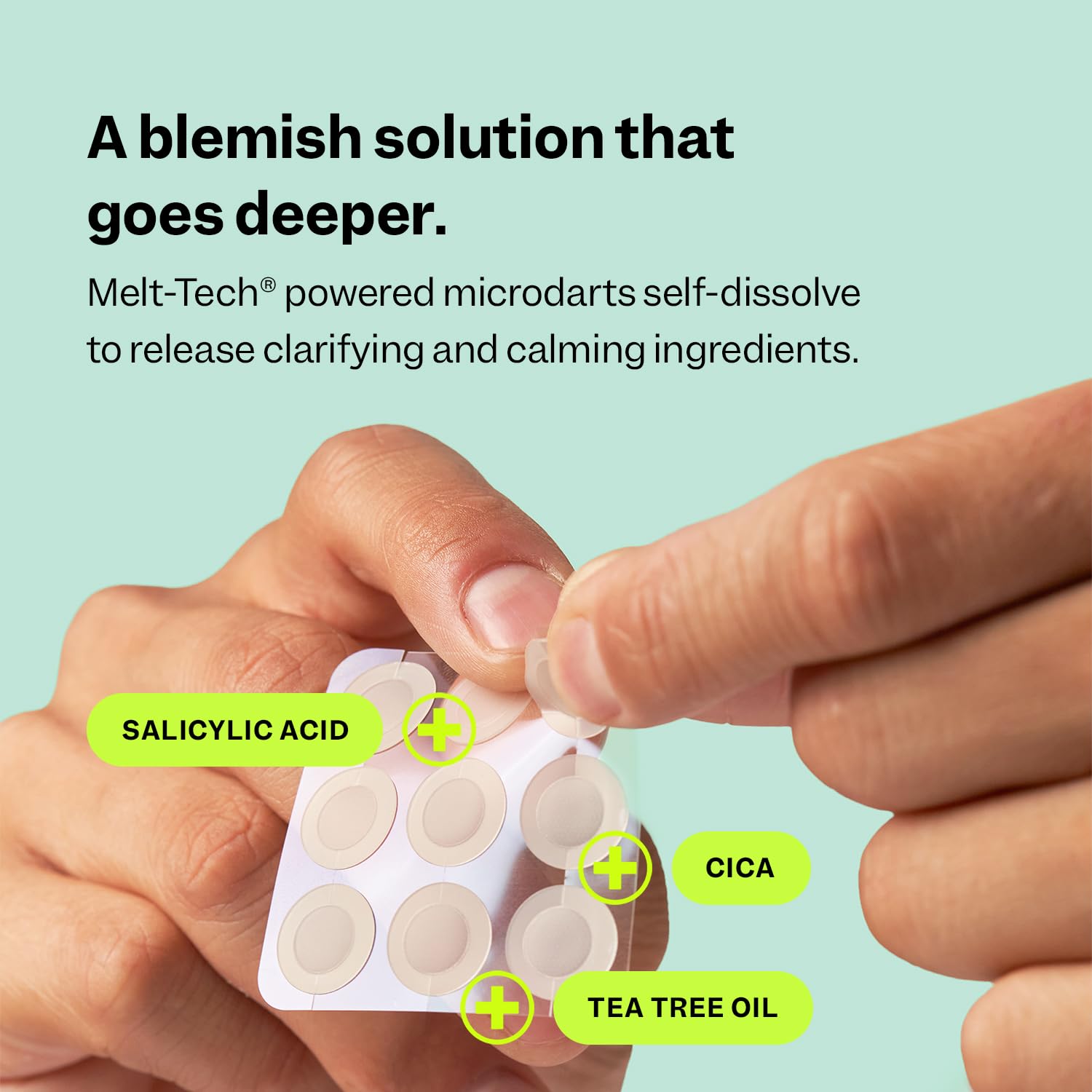 Peach Slices - Deep Blemish Microdarts (9 ct) - Early Stage Pimple Patches for Face - Salicylic Acid, Niacinamide, Hyaluronic Acid, Tea Tree Oil & Cica - Vegan, Cruelty Free, Korean Skin Care & Beauty