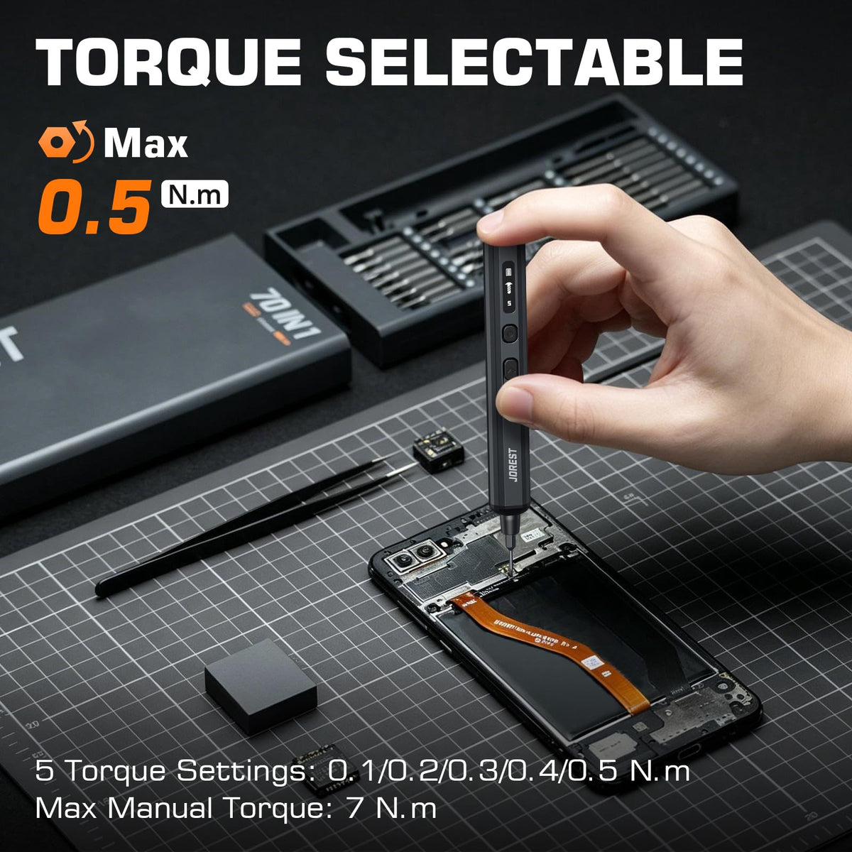 JOREST 70 in 1 Mini Precision Electric Screwdriver Set 64 S2 - Jorest Official Imagery - 3