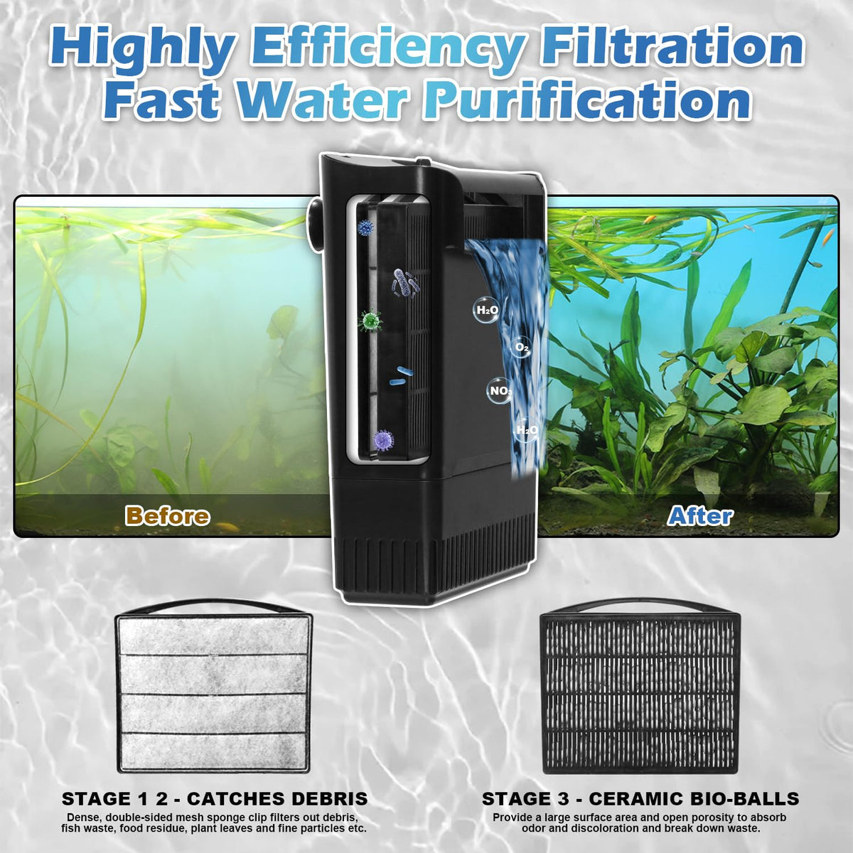 Turtle Tank Filter Aquarium Filter Power Adjustable 20 75 - TARARIUM Official Imagery - 8