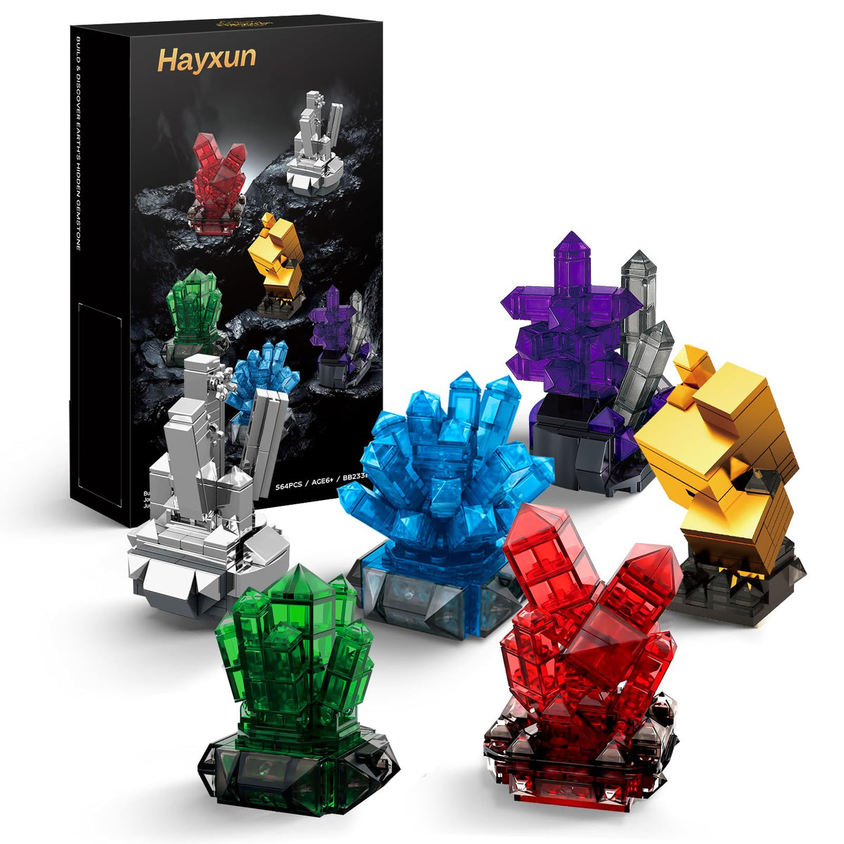 Mineral Building Set for Adults 564PCS Geology Crystal - HAYXUN Official Imagery - 1