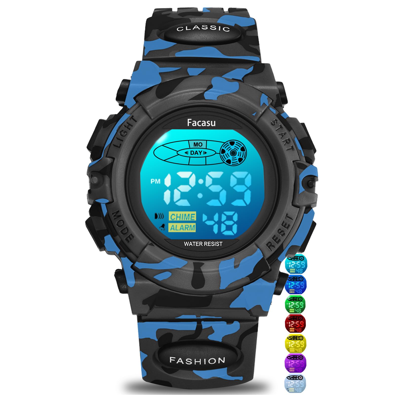 Facasu Kids Watch Digital for Boys-Waterproof Kids Sports Watch with L - View 9