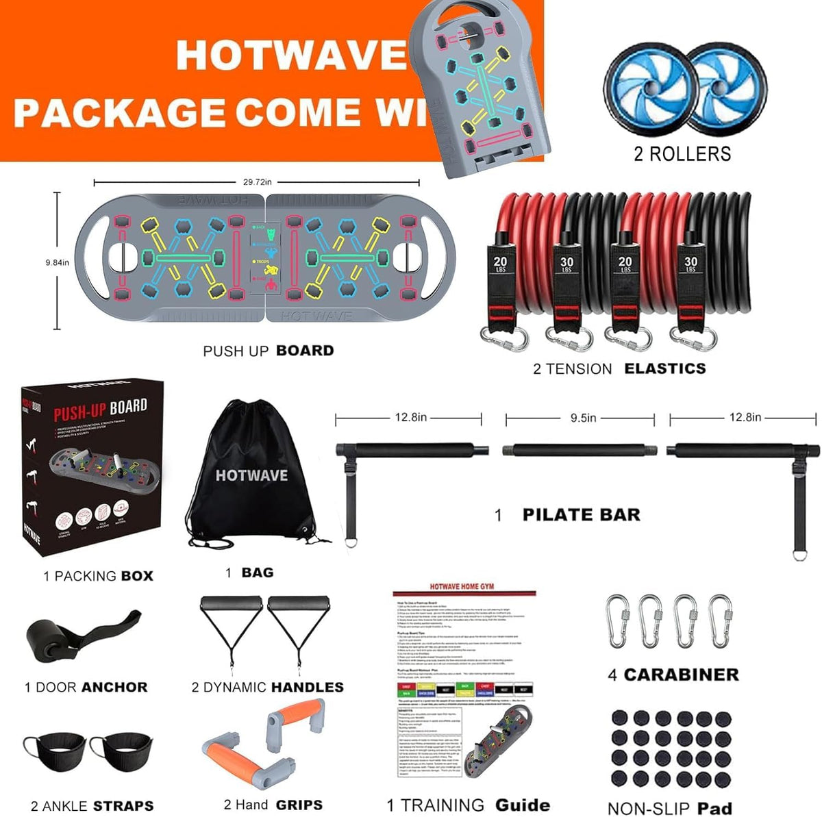 Push Up Board Portable PushUp Board Foldable 20 in 1 Push Up - HOTWAVE Official Imagery - 8