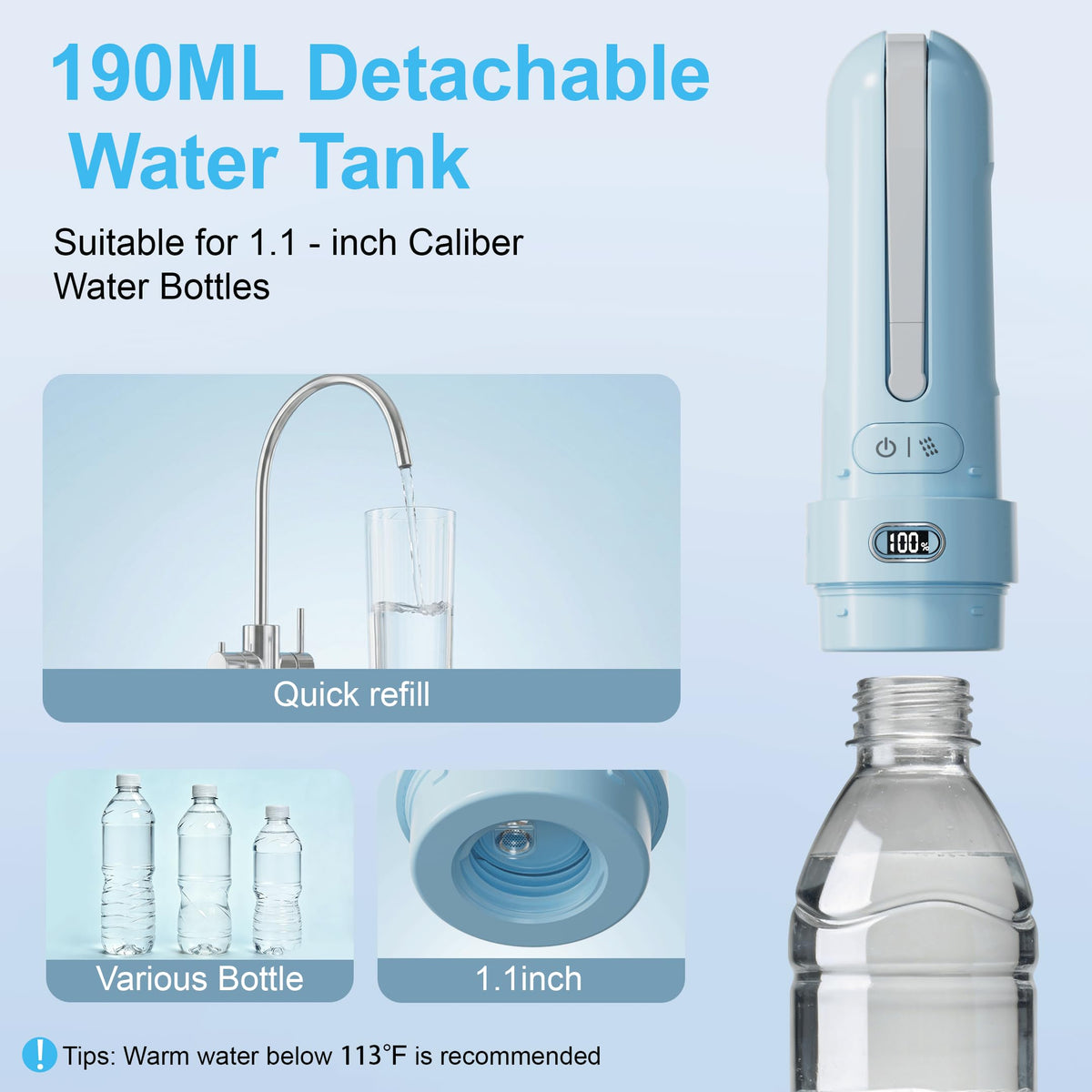 Electric Portable Bidet for Travel Outdoor Camping Sky Blue - WeWi HLTH Official Imagery - 7