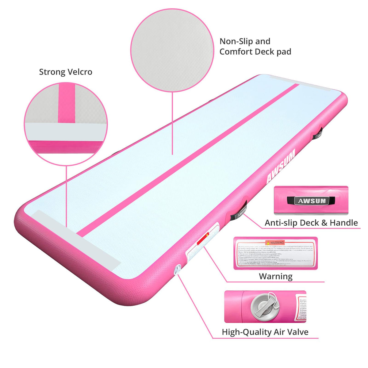 AWSUM Inflatable Gymnastics Mat Air Tumbling Mat with Pump - AWSUM Official Imagery - 6