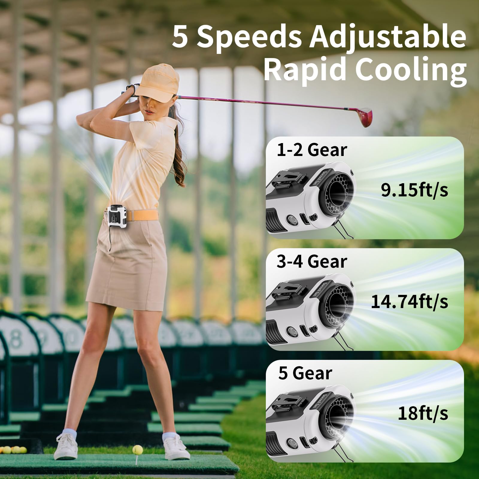Socool fan Socool 10000mAh Portable Waist Fan Clip on Wearable Belt Personal Fan - Socool fan Official Product View 2