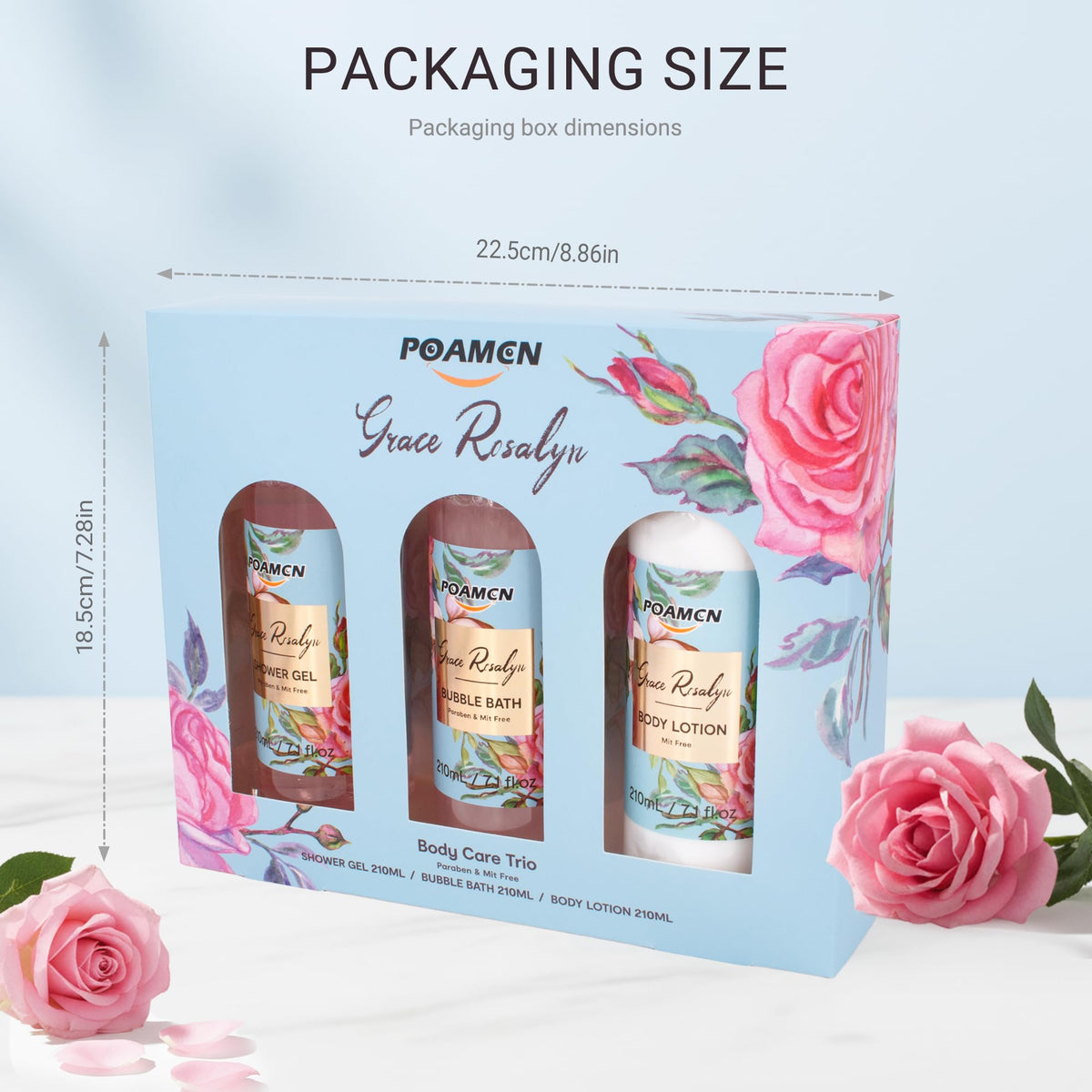 Bath and Body Gift Set Home Spa Gift Set for Women Rose - poamcn Official Imagery - 6
