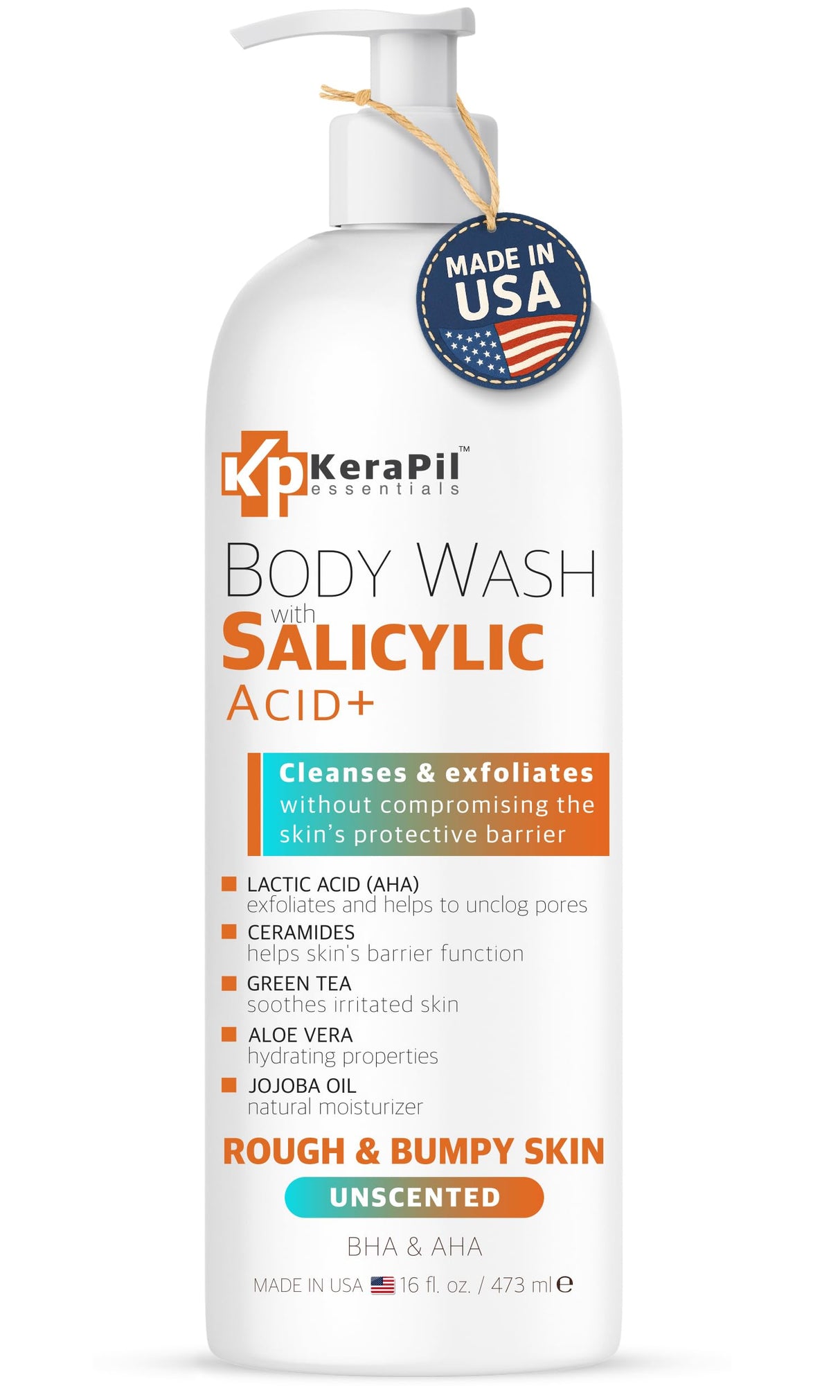 KERAPIL Exfoliating Body Wash with Salicylic Acid Unscented - KERAPIL Official Imagery - 2