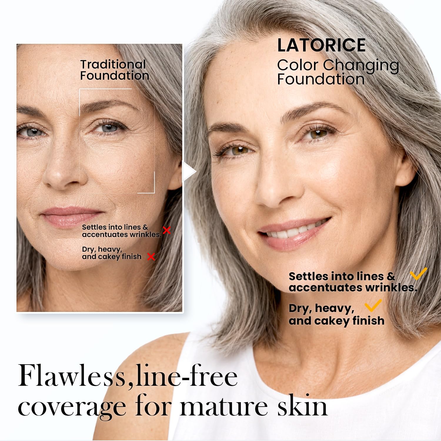 Color Changing Foundation with Professional Brush for Mature - LATORICE Official Imagery - 4