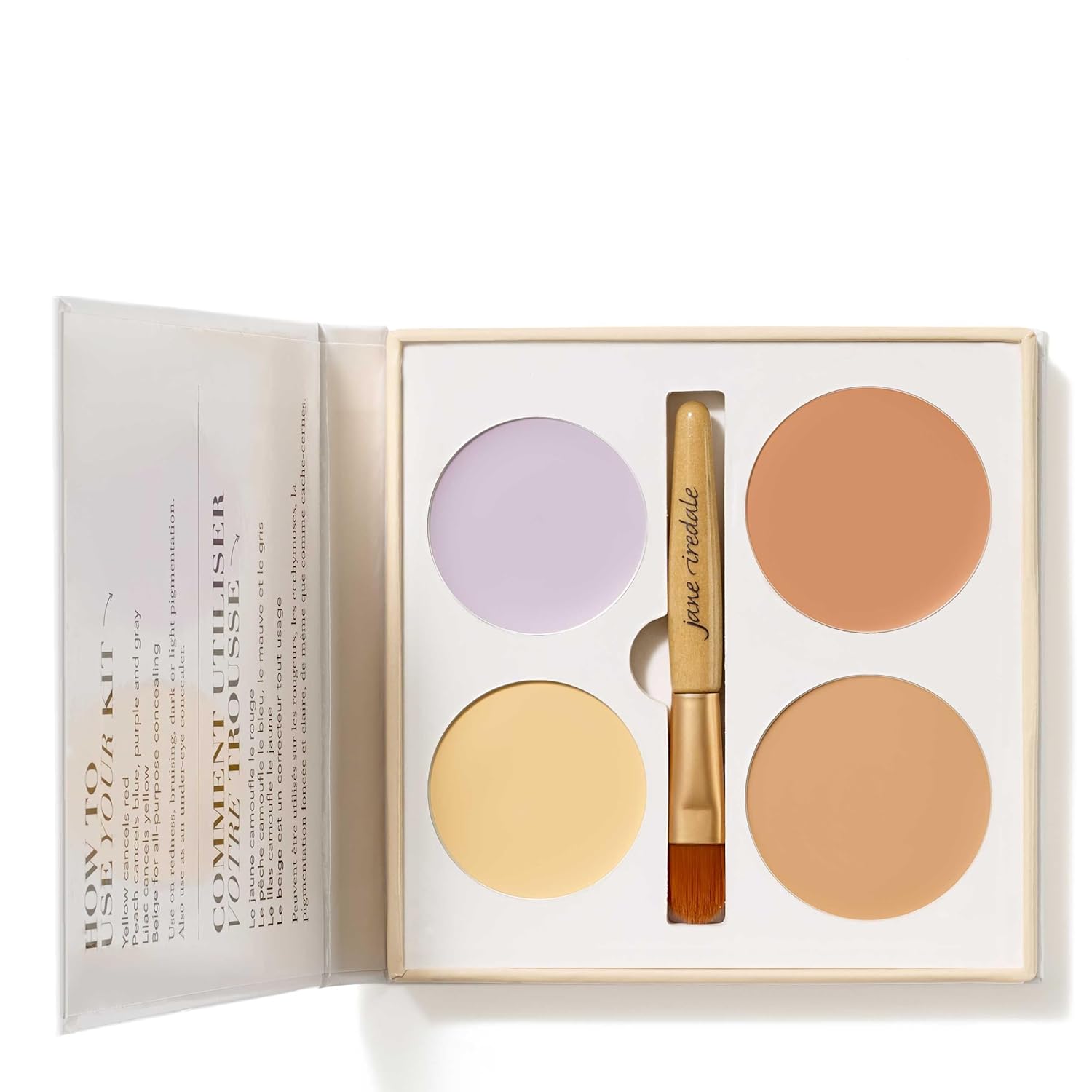 Jane Iredale Corrective Colors palette with 0.35 oz of color correcting shades in a compact case.