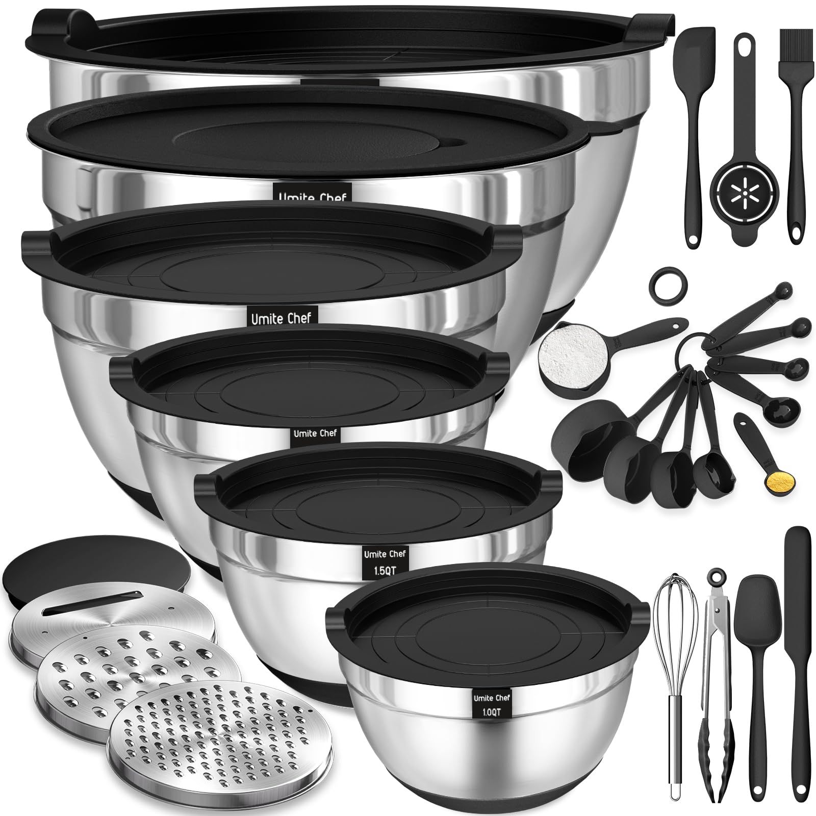Thickened Heavy-Duty 26pcs Stainless Steel Bowl, Mixing Bowl Set - Product Imagery