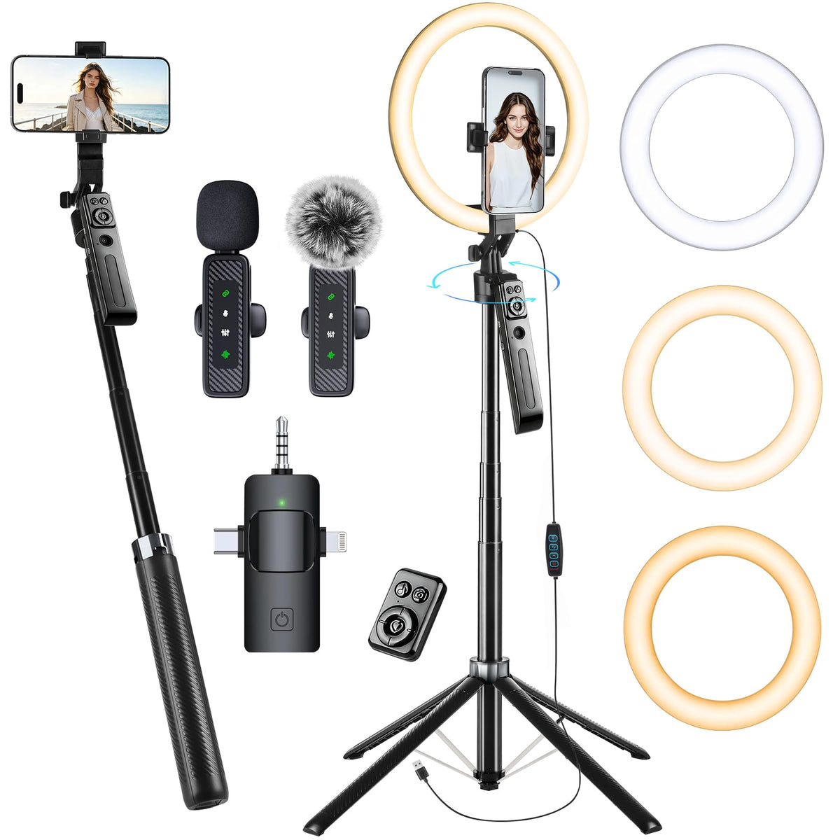 72 Vlogging Kit Tracking Tripod for iPhone 2 Wireless Mics - Ocwqp Official Imagery - 1