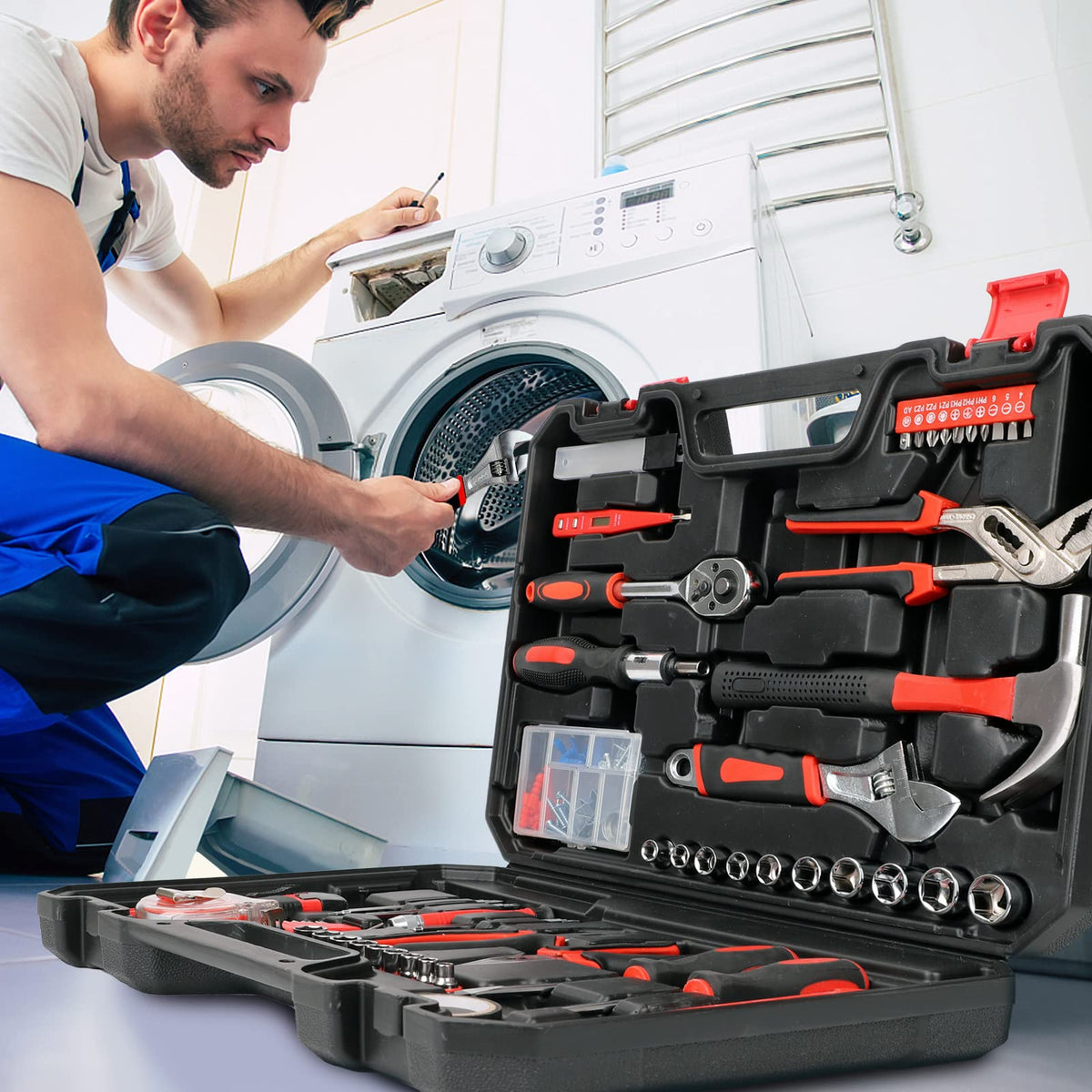 120 Piece Home Tool Kit with Toolbox for DIY Home Repair - Yougfin Official Imagery - 3
