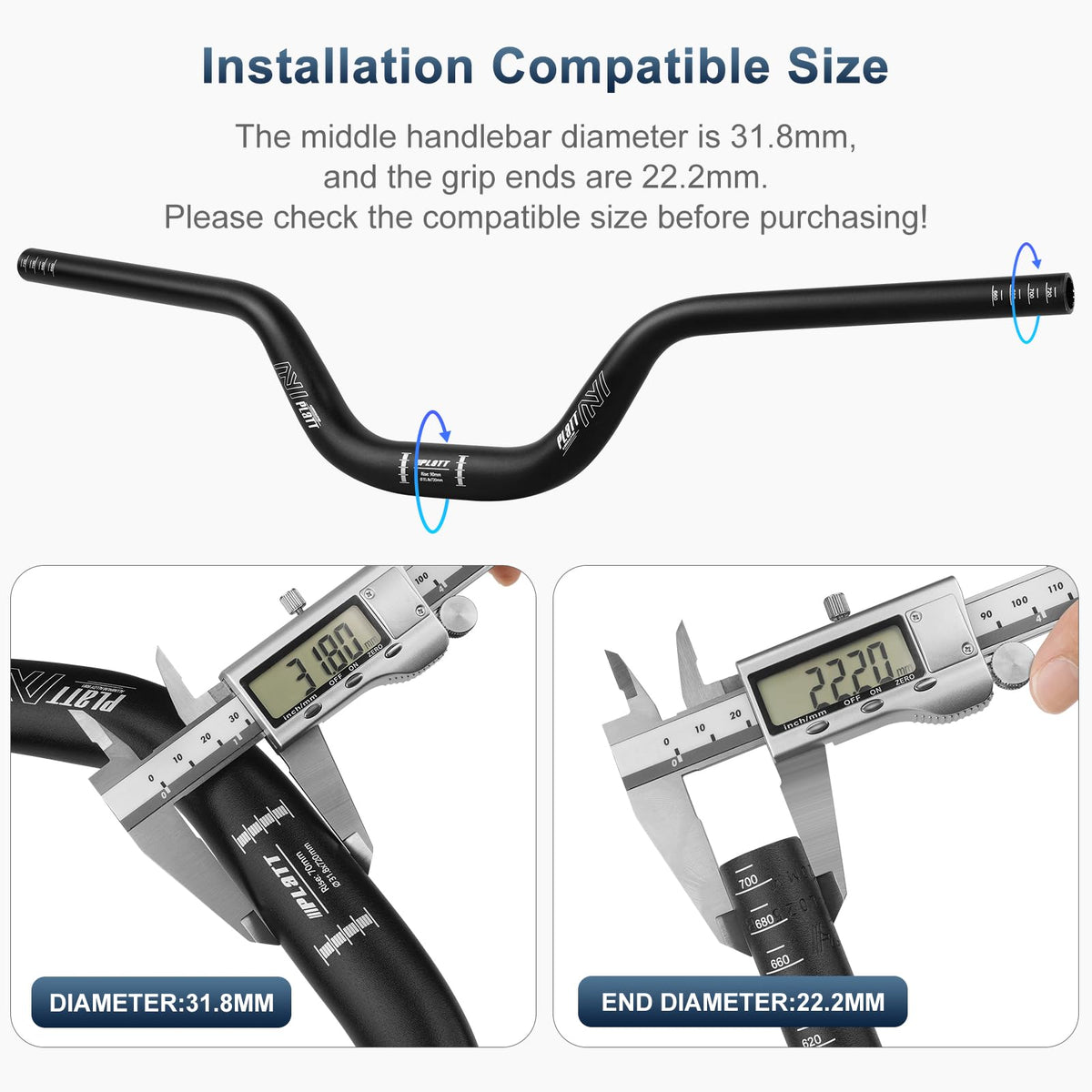 PLATT 25 4 31 8mm Mountain Bike Handlebar Riser Handlebar - PLATT Official Imagery - 7