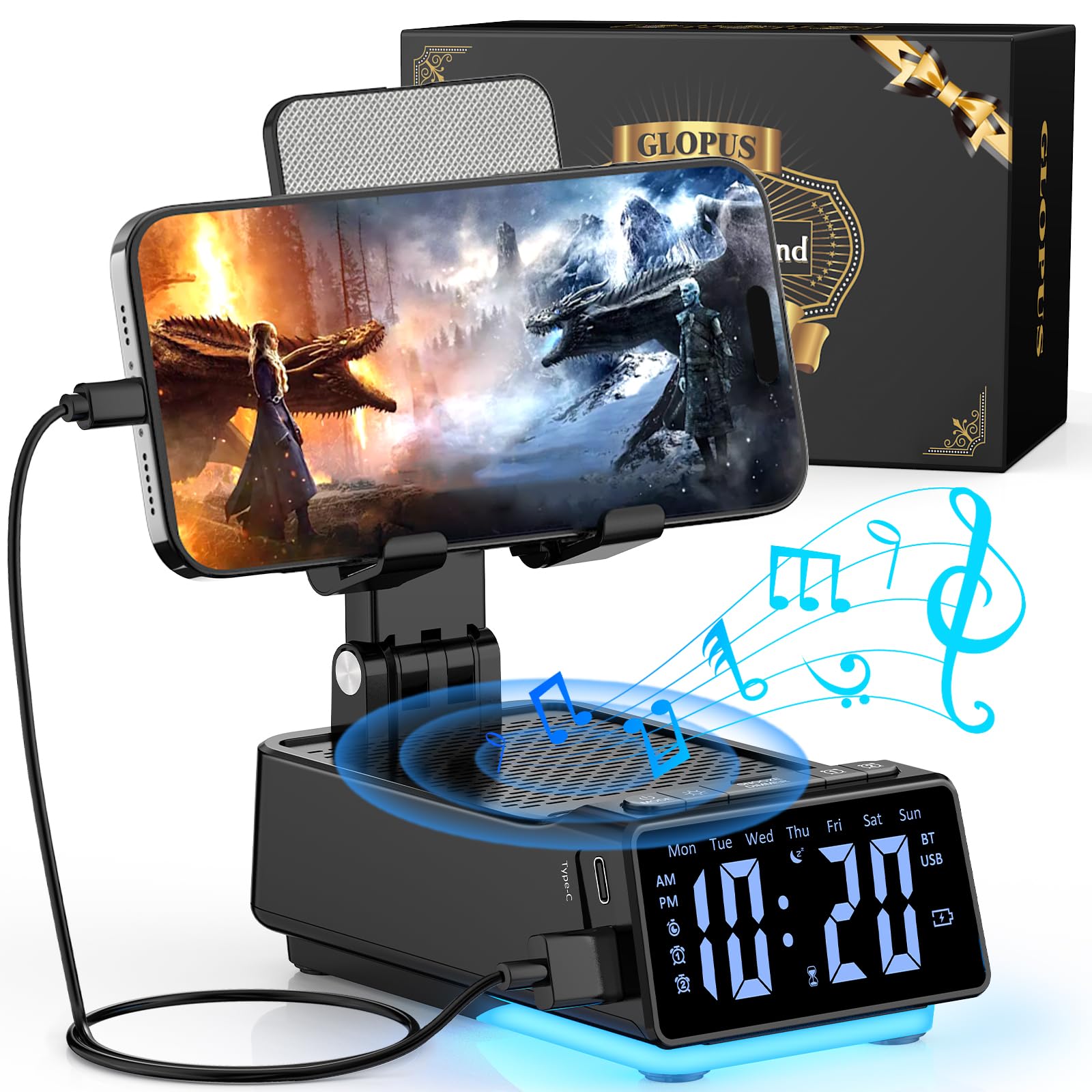 GLOPUS Birthday Gifts for Men, Portable Bluetooth Speaker with Ce by GLOPUS - Angle View 9