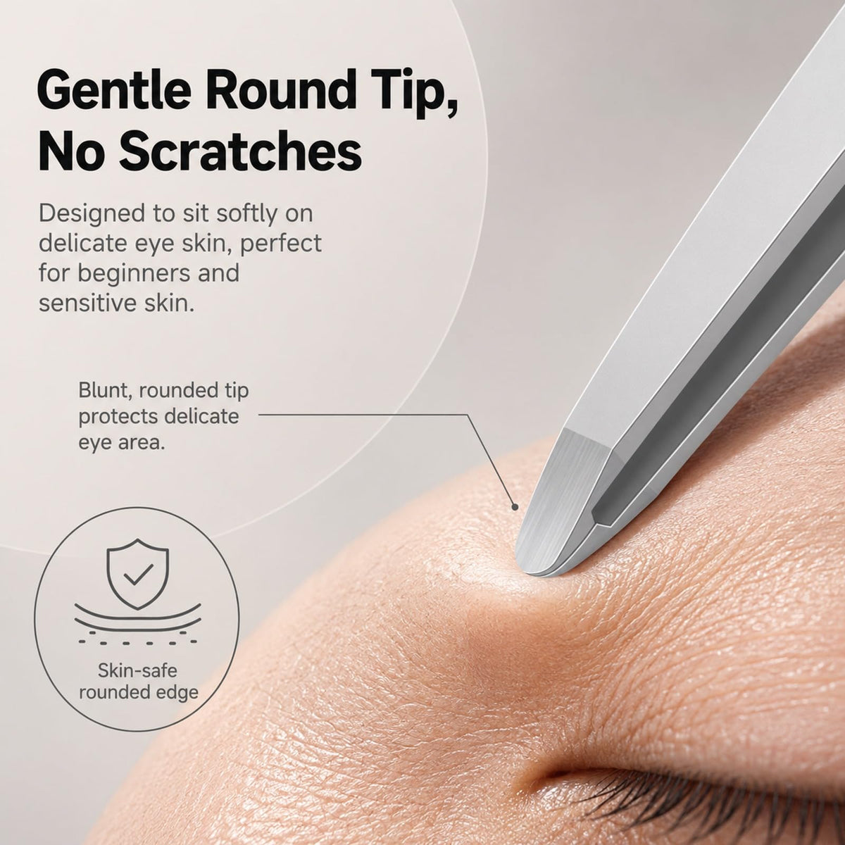 Premium Hand Made Tweezers with Safe Rounded Tip Comfort - GlamTweeler Official Imagery - 3