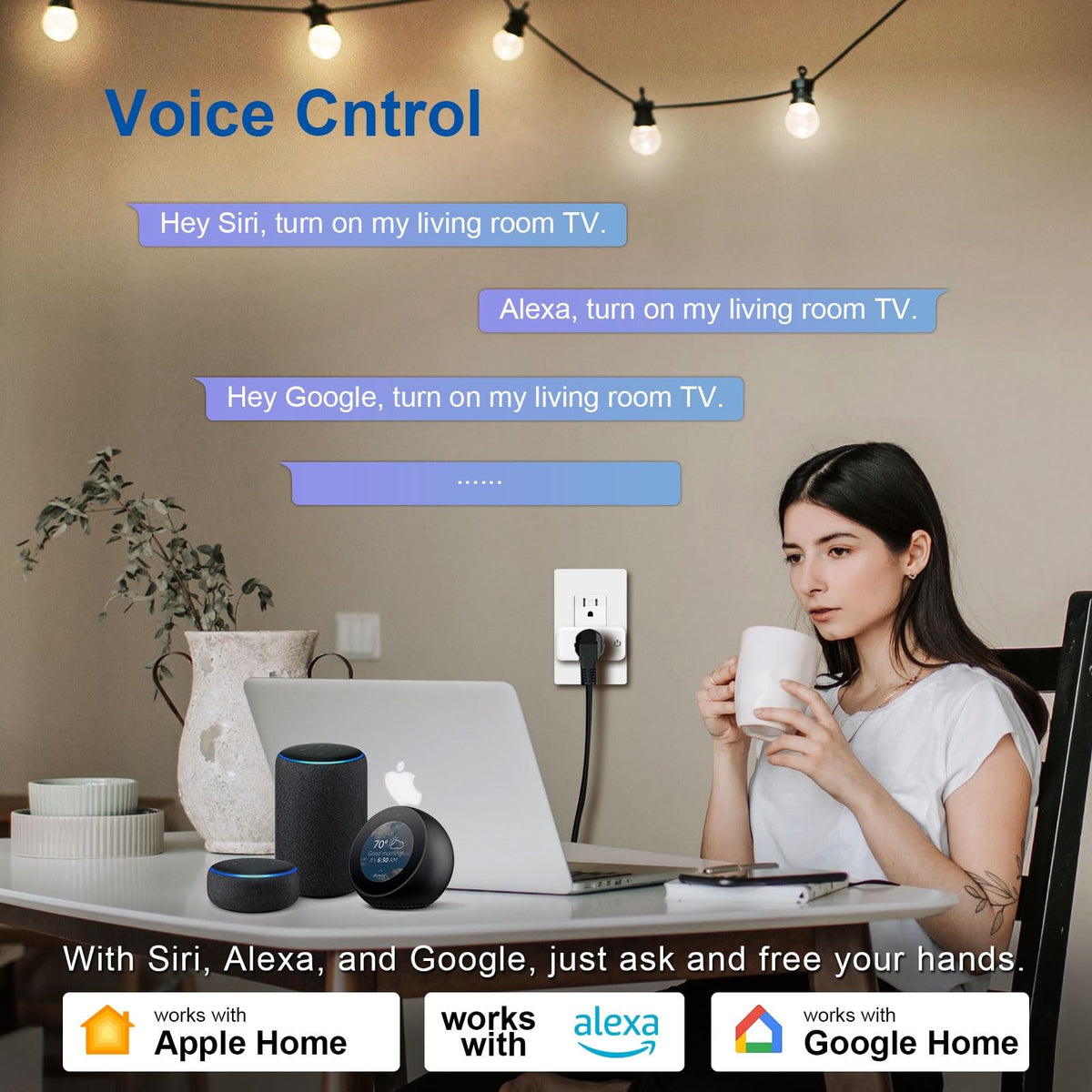 Matter Smart Plug 15A HomeKit Siri Alexa Google 2 4G ETL FCC - junlit Official Imagery - 5