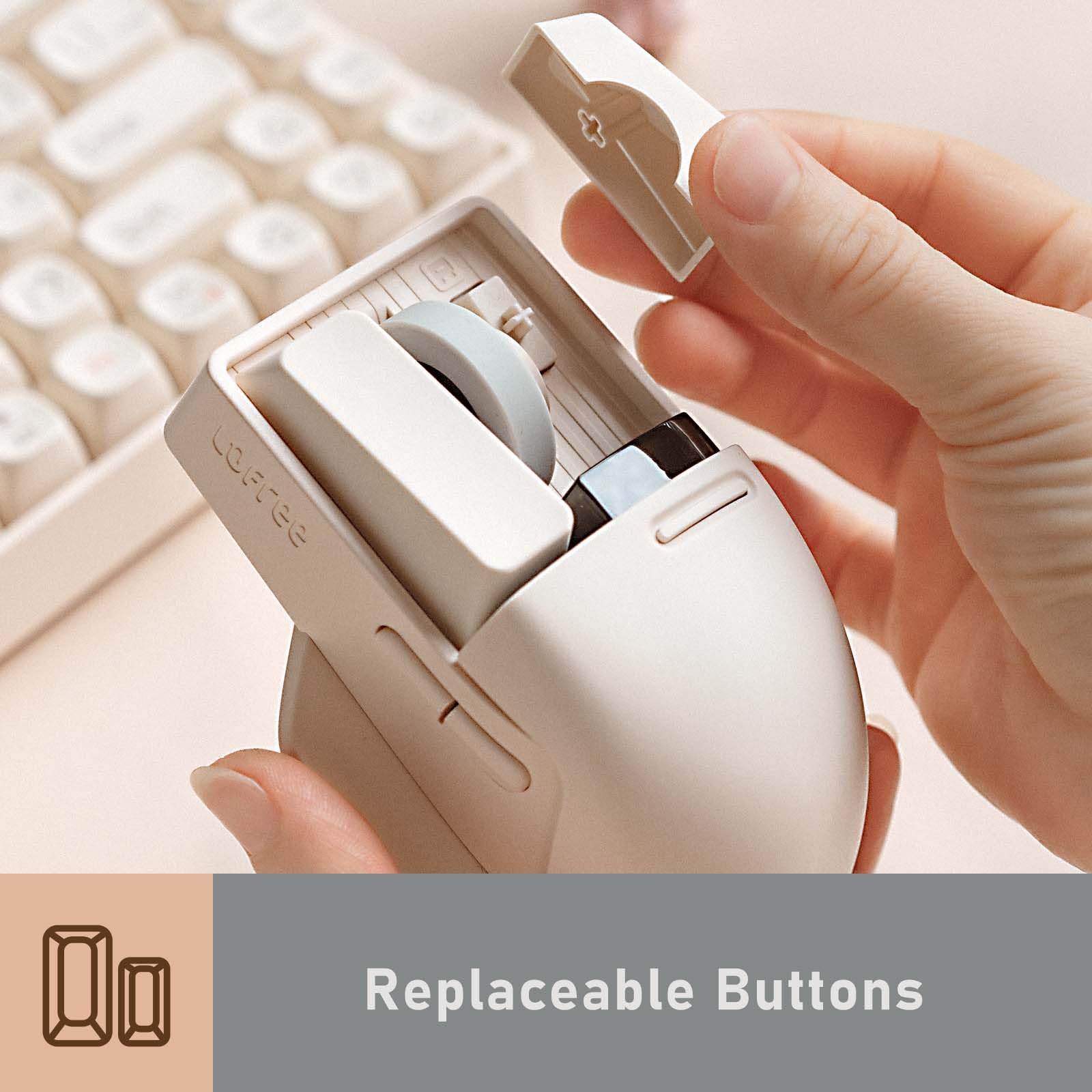 LOFREE Touch PBT Wireless Mouse with USB Receiver, Bluetooth, Wired Connection, - LOFREE Official Product View 4