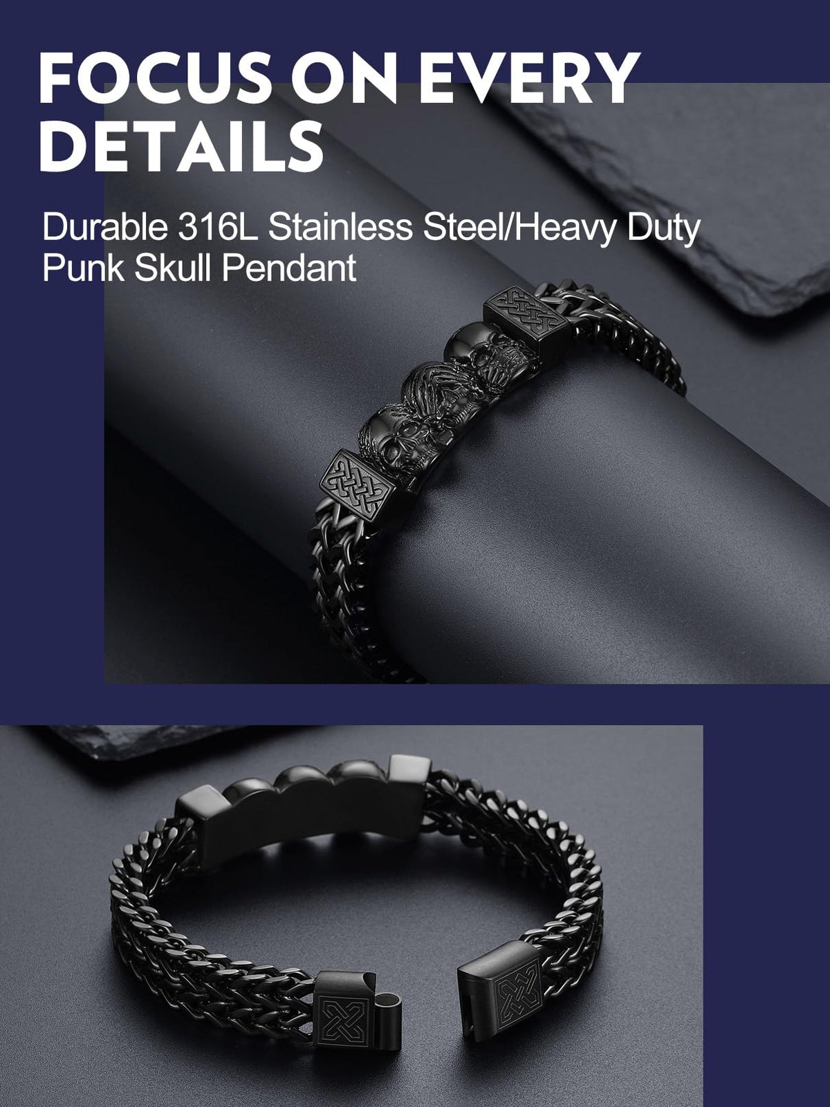Bandmax Stainless Steel Chunky Heavy Duty Chain Bracelets - Bandmax Official Imagery - 3