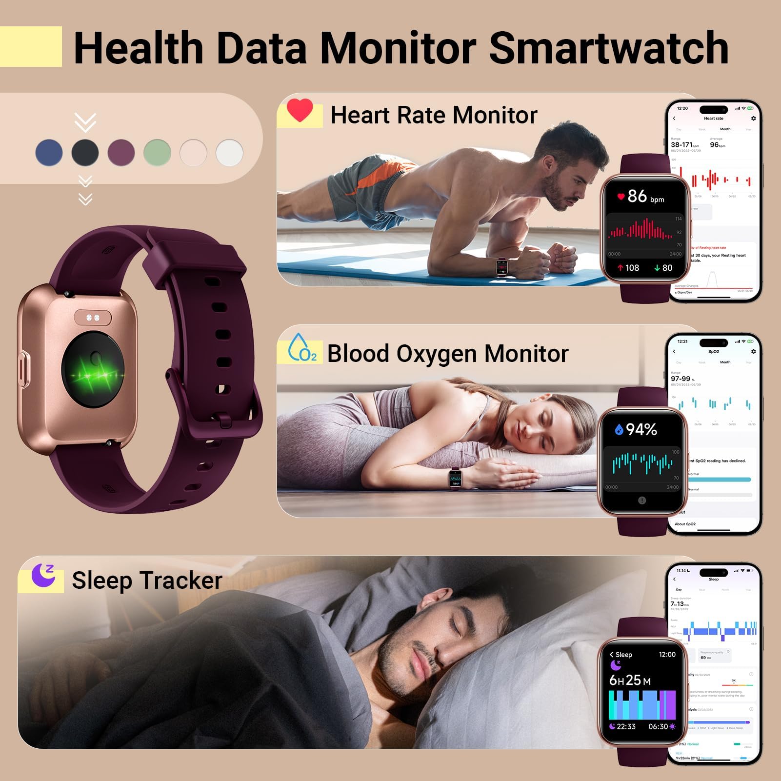 Quican Smart Watches for Women, Smart Watch for Android Phones & iPhon - View 4